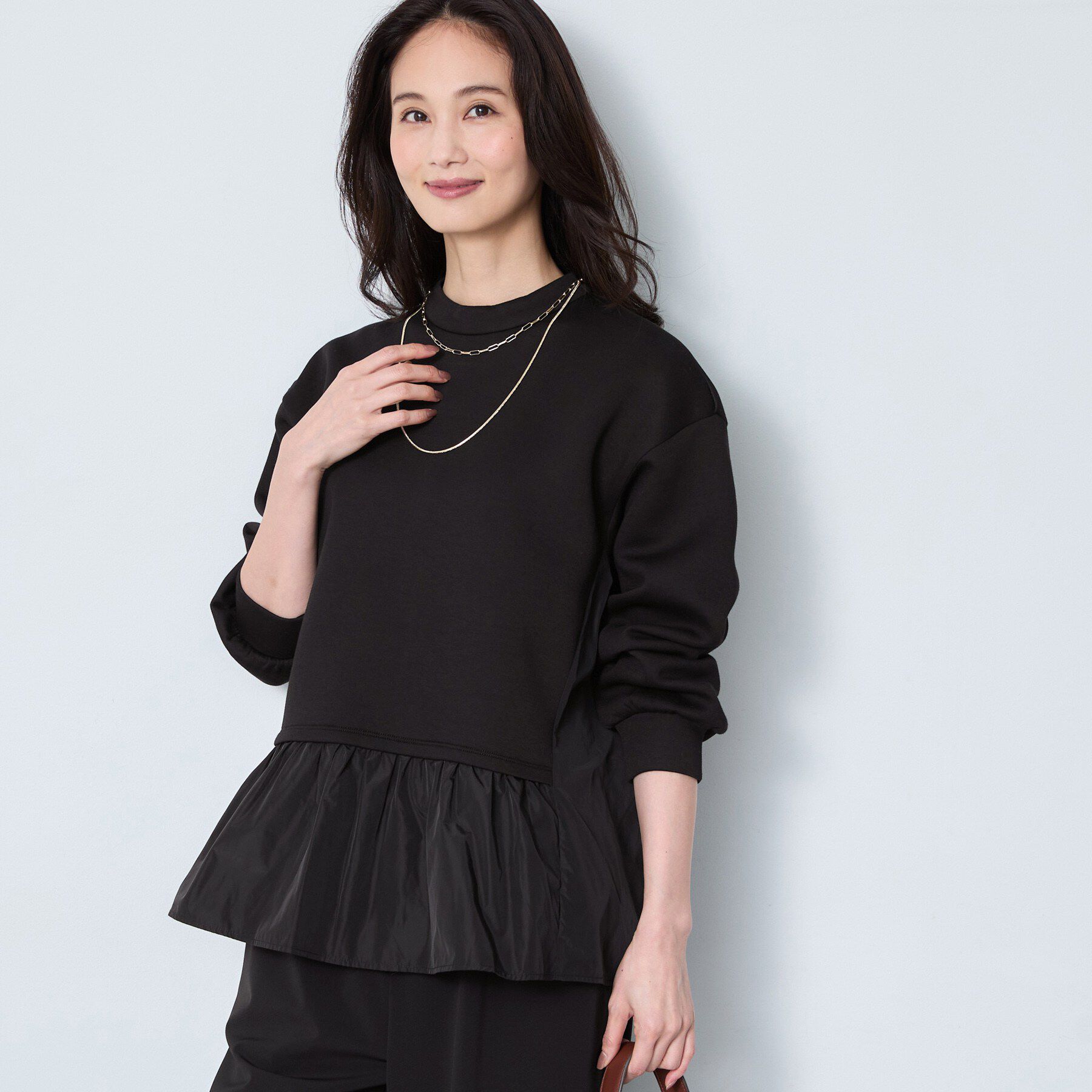 Reflect「【手洗い可】異素材切り替えデザインプルオーバー」|Tシャツ・カットソー|