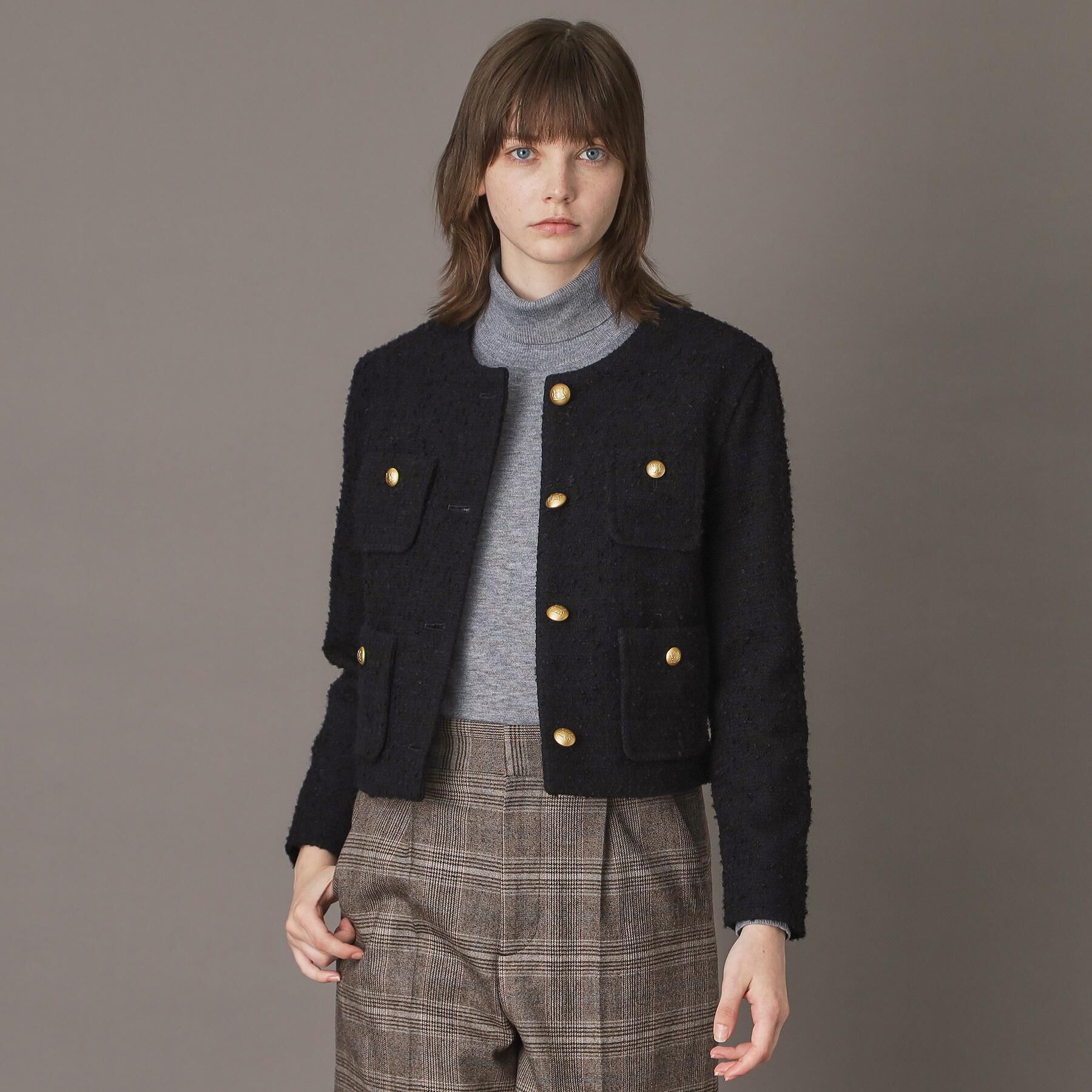 DRESSTERIOR「◆【セットアップ可】ツイード ノーカラージャケット」|ノーカラージャケット|