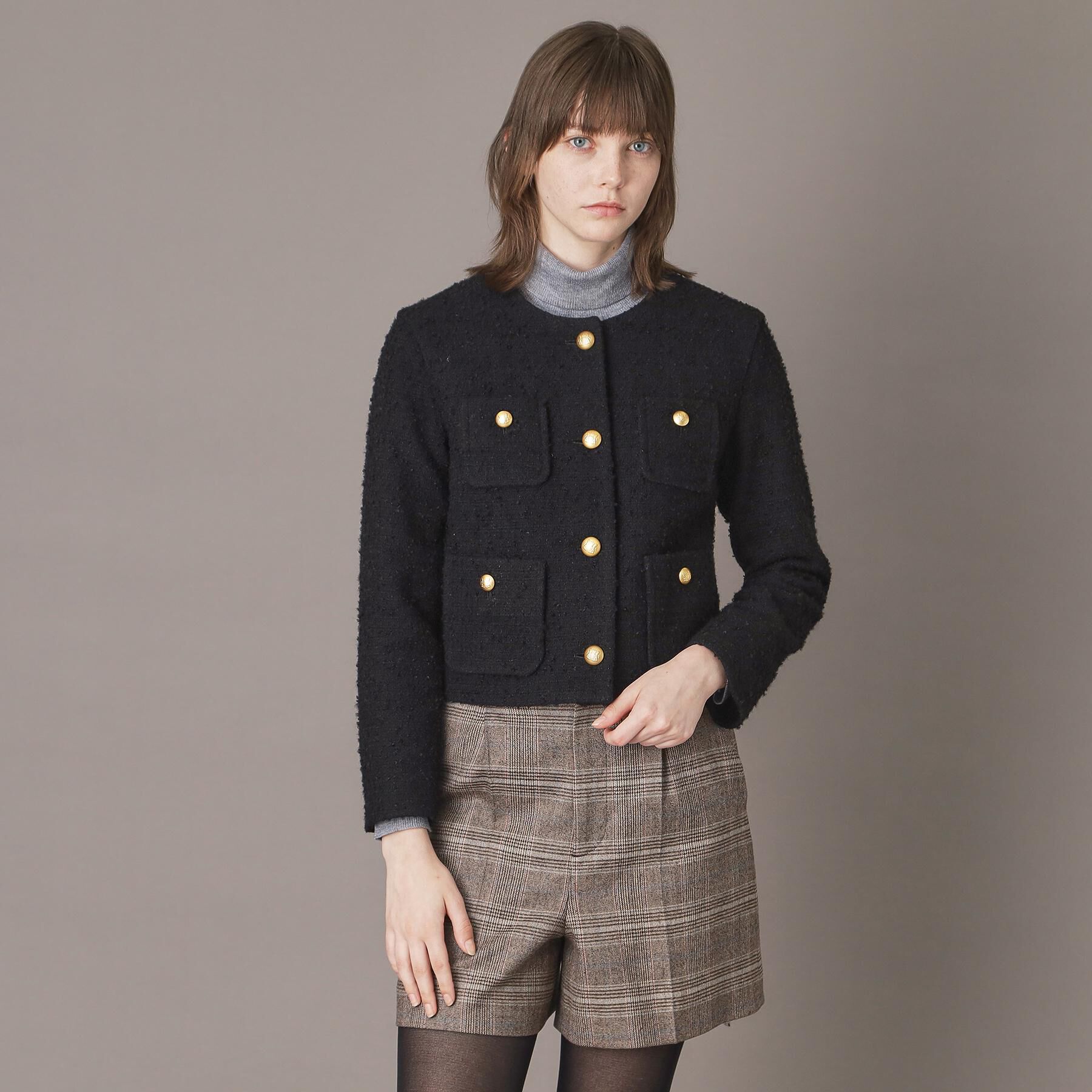 DRESSTERIOR「◆【セットアップ可】ツイード ノーカラージャケット」|ノーカラージャケット|