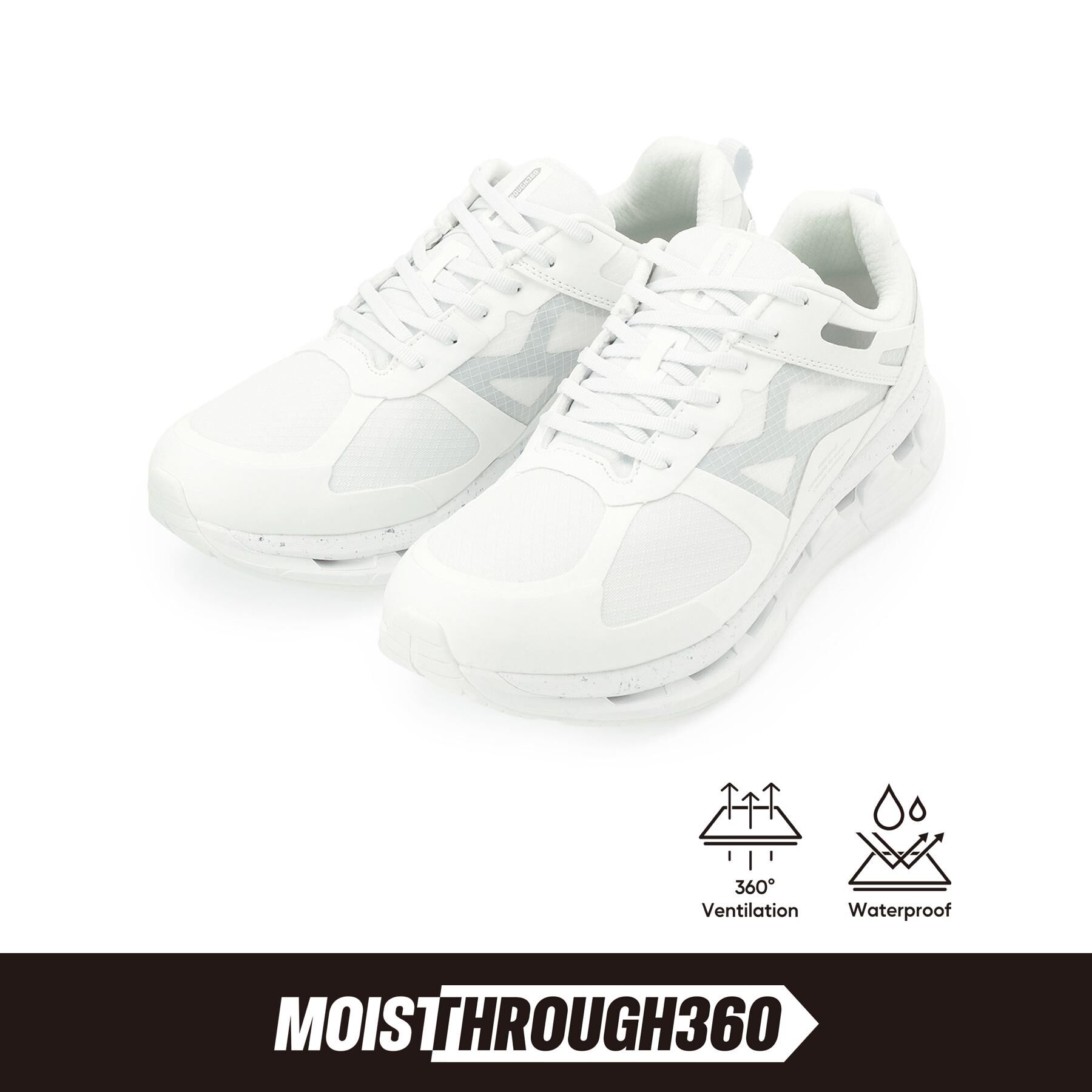 DRESSTERIOR「【通気防水/全天候型/特許取得】MOISTHROUGH 360(モイスルー360) VENTIRIS」|スニーカー|ホワイト(001)