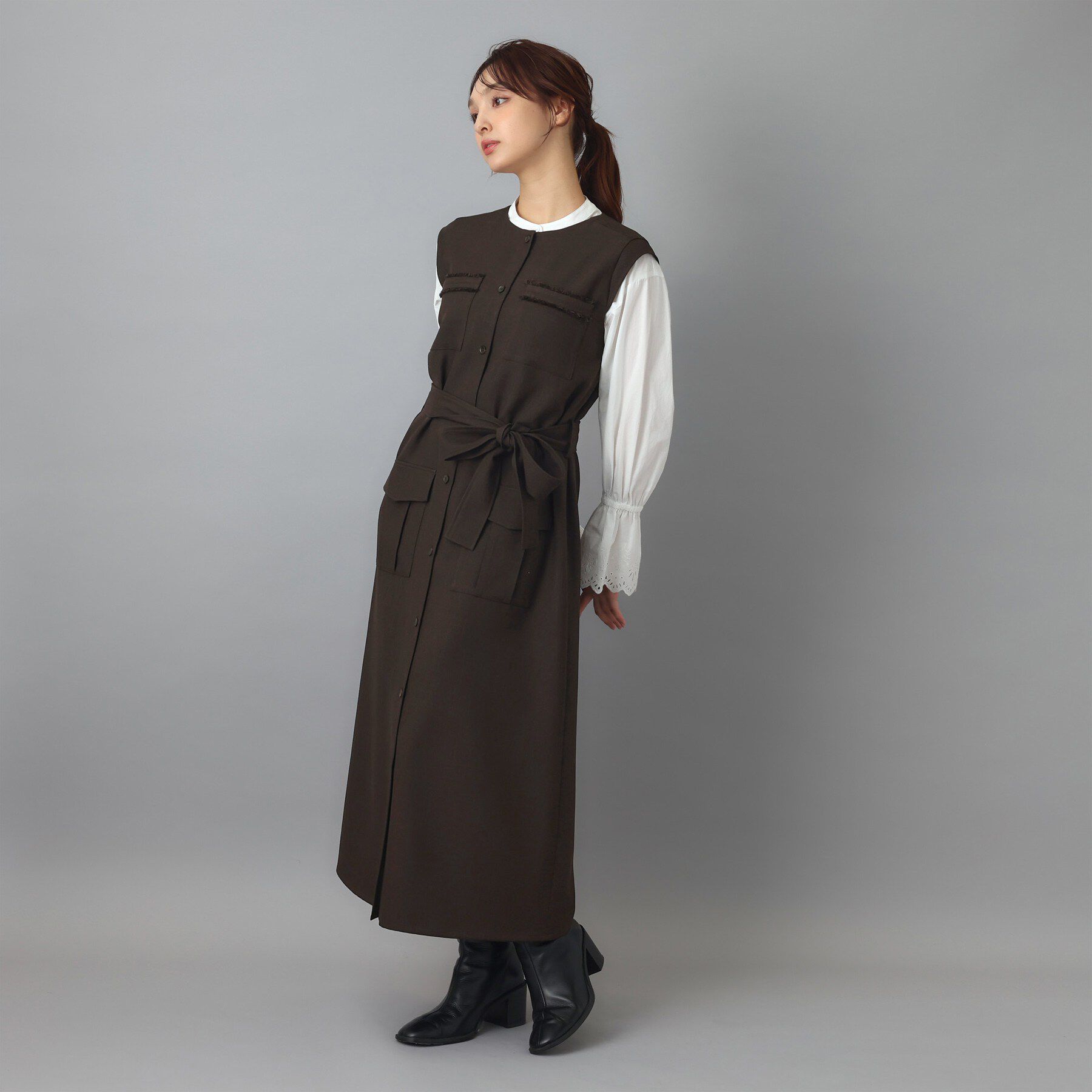 DRESSTERIOR「【ウォッシャブル】ツイードライクワンピース」|ワンピース|