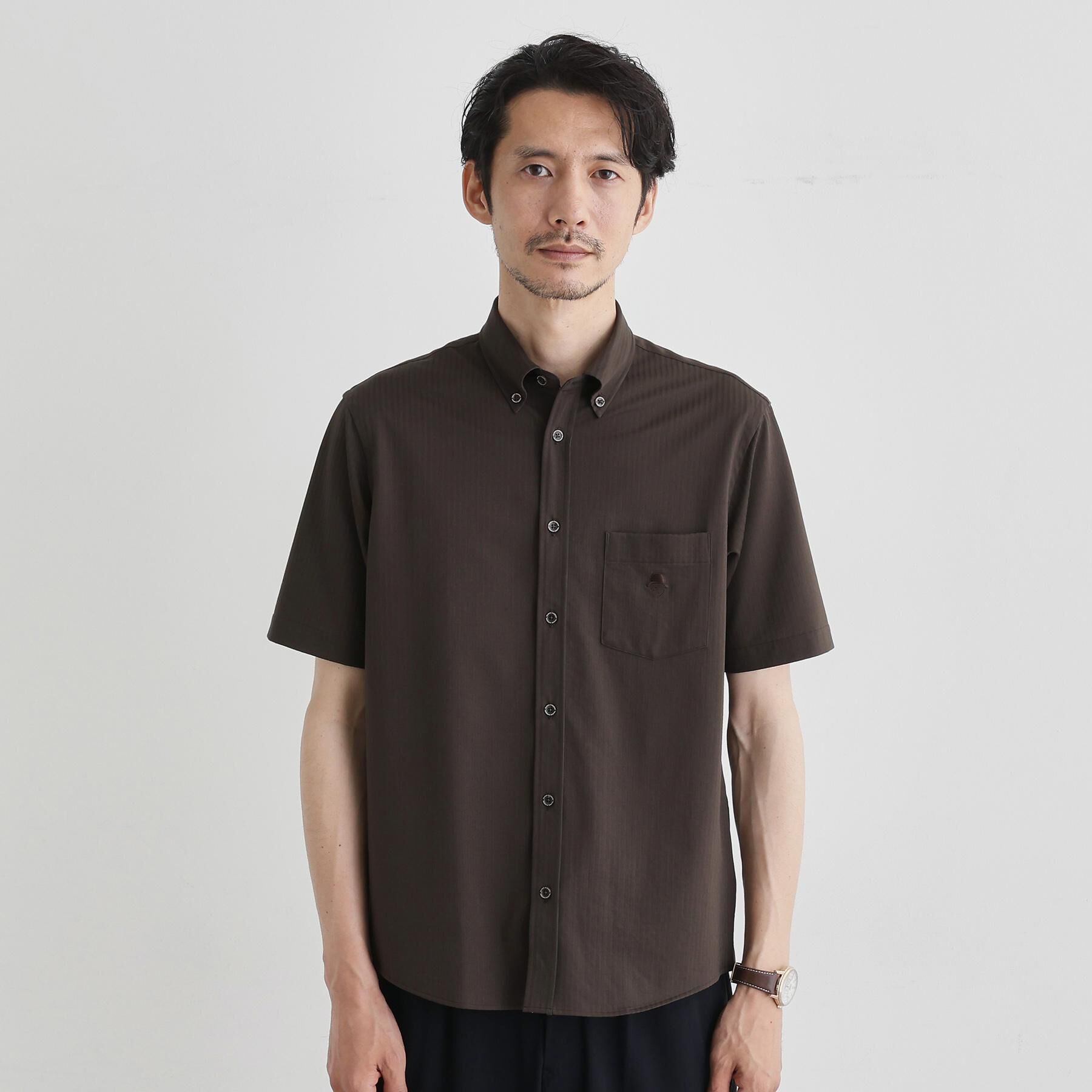 TAKEO KIKUCHI「【COOL CITY WEAR】ストライプジャージ ボタンダウンシャツ /接触冷感」|シャツ・ブラウス|
