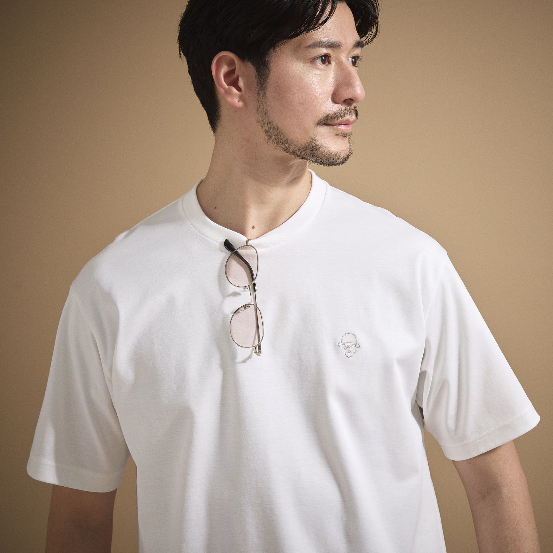 TAKEO KIKUCHI「ワンストローク刺繍 半袖 Tシャツ」|Tシャツ・カットソー|