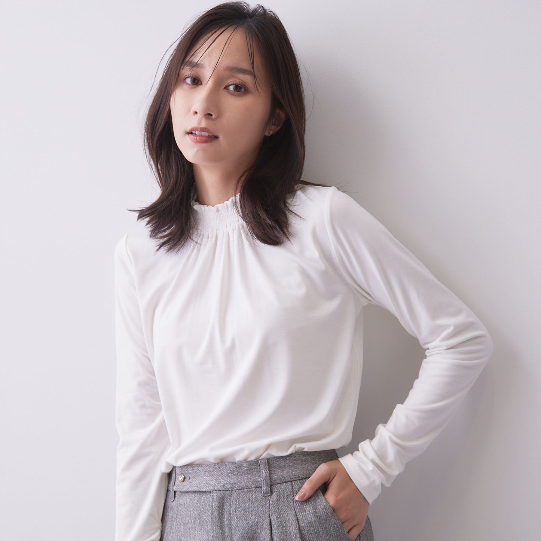 index「【吸湿発熱／S-3L】シャーリングインナー《洗濯機OK／抗菌防臭》」|Tシャツ・カットソー|