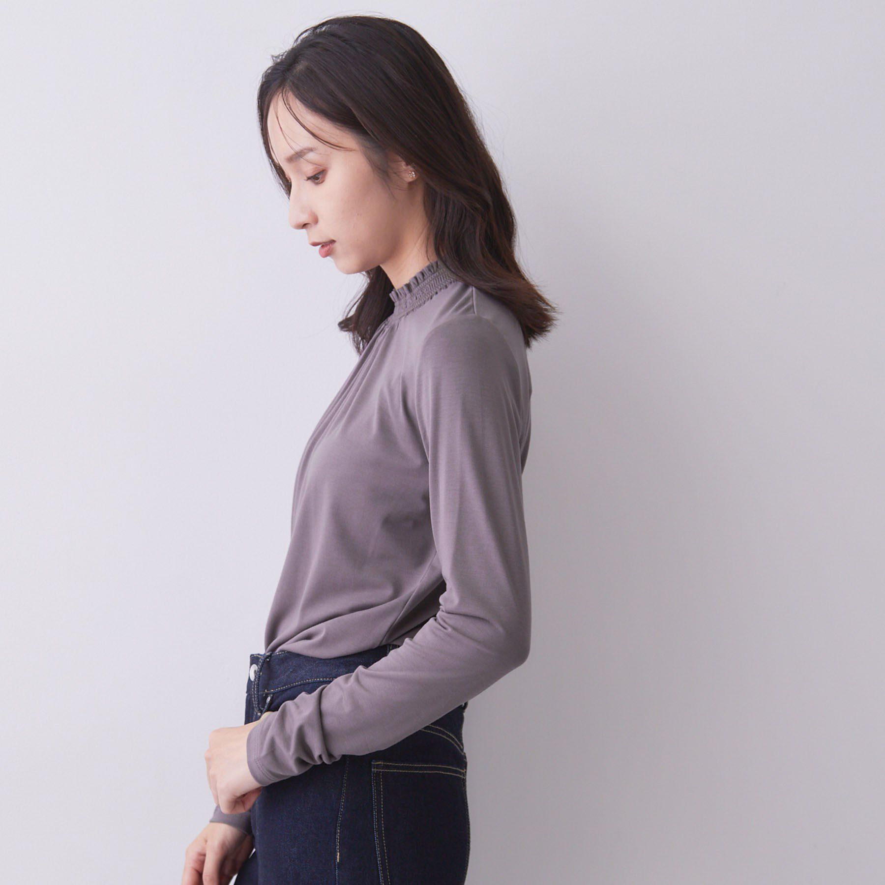 index「【吸湿発熱／S-3L】シャーリングインナー《洗濯機OK／抗菌防臭》」|Tシャツ・カットソー|