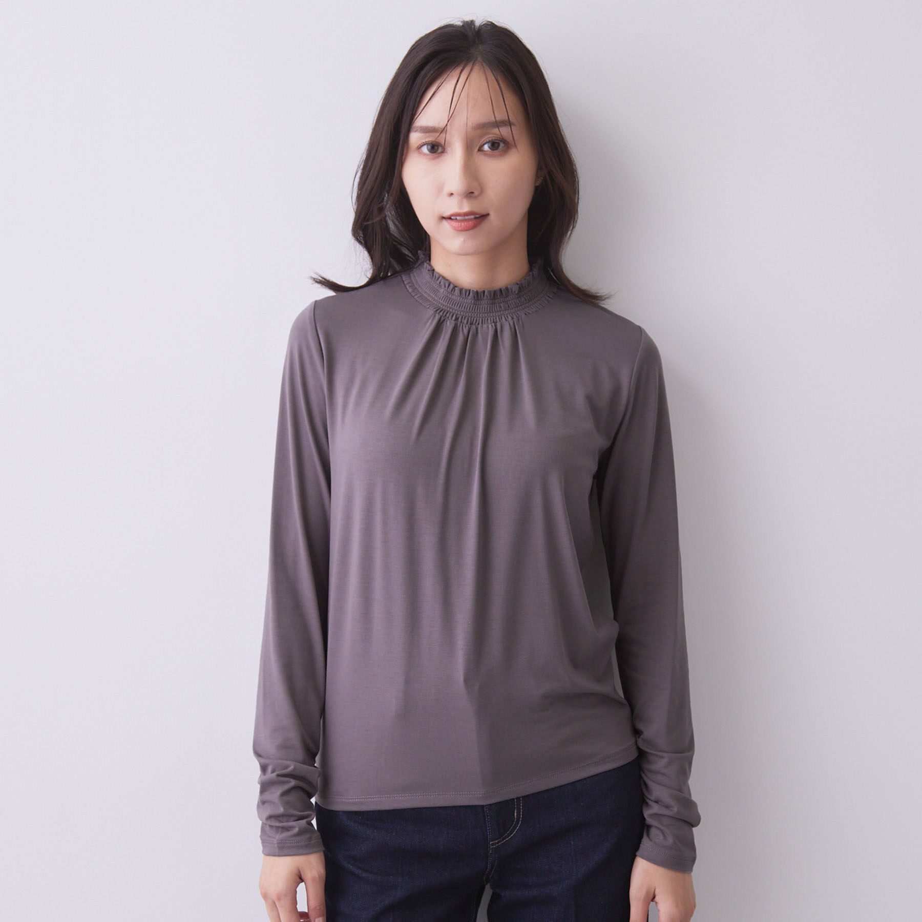 index「【吸湿発熱／S-3L】シャーリングインナー《洗濯機OK／抗菌防臭》」|Tシャツ・カットソー|