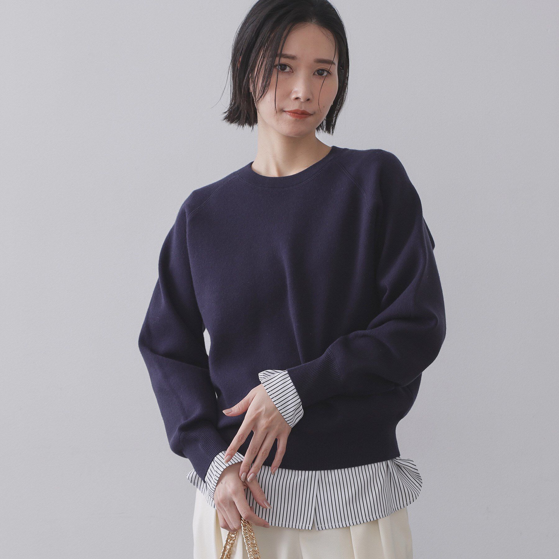 OPAQUE.CLIP「シャツドッキングカットソー【洗濯機OK】」|Tシャツ・カットソー|