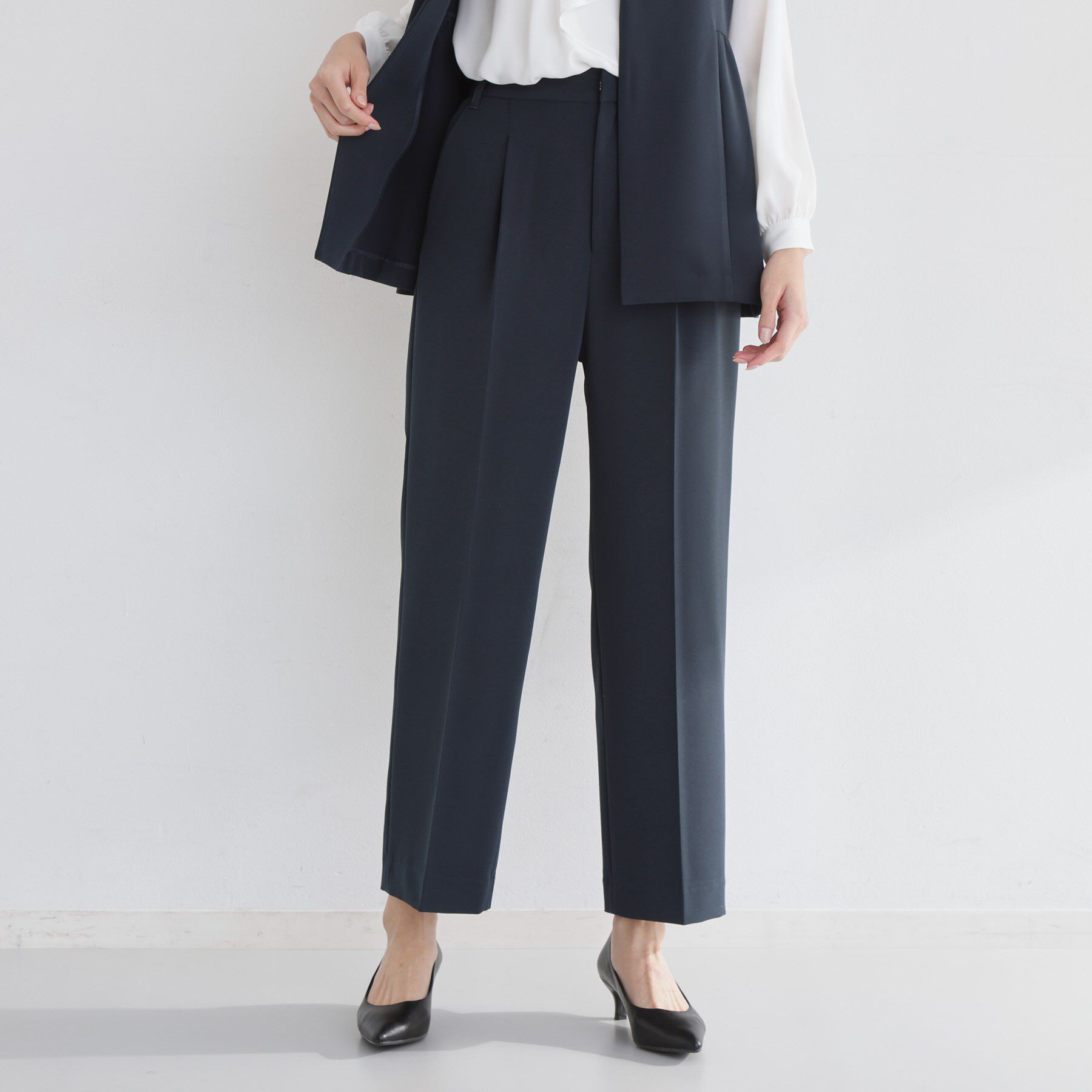 THE SHOP TK「【通勤スタイルに】ダブルクロスワイドパンツ/セットアップ可」|その他|