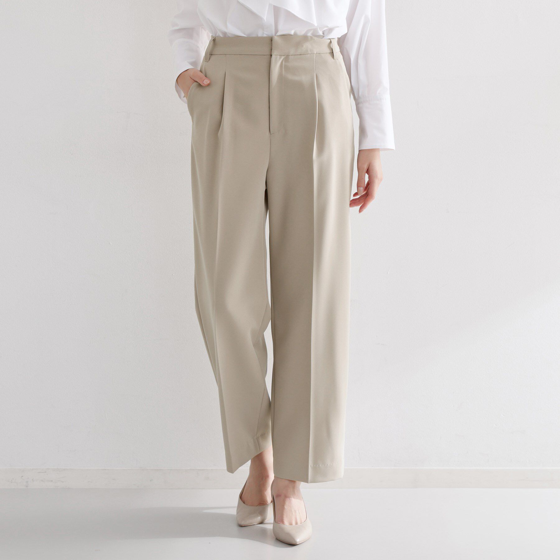 THE SHOP TK「【通勤スタイルに】ダブルクロスワイドパンツ/セットアップ可」|その他|