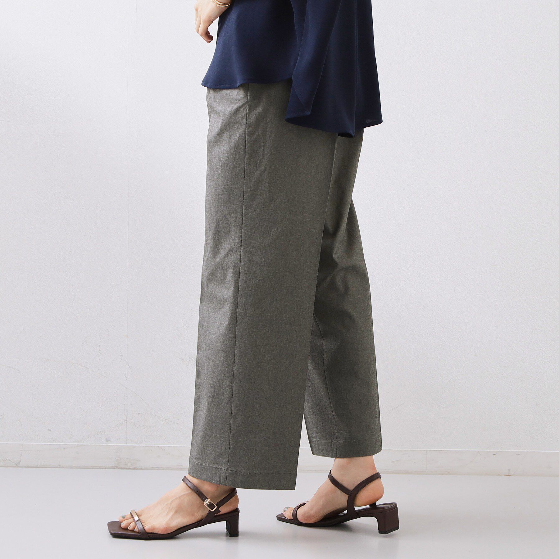 THE SHOP TK「【XS-XL/着丈選べる】心地よいストレッチワイドパンツ」|その他|