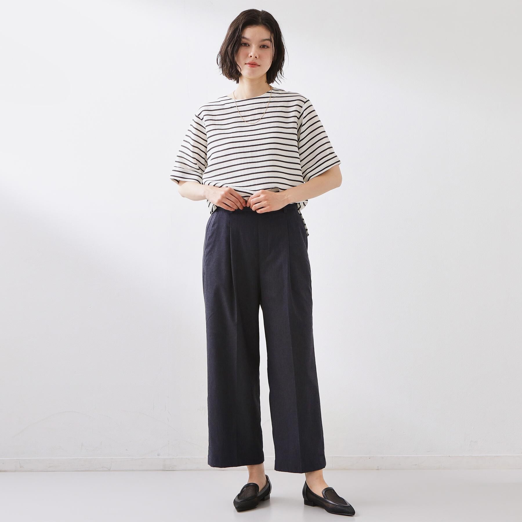 THE SHOP TK「【XS-XL/着丈選べる】心地よいストレッチワイドパンツ」|その他|