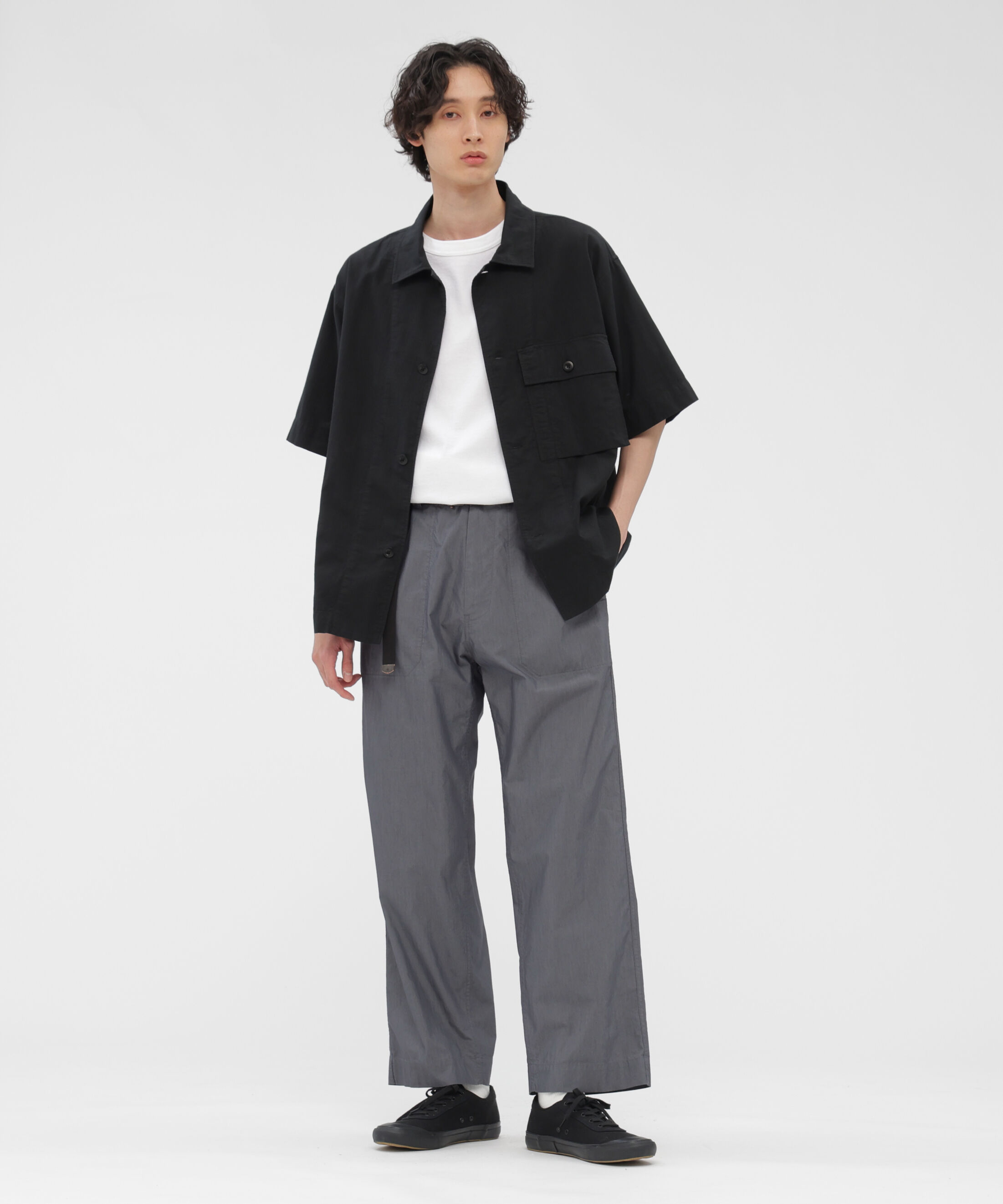 MHL.「SUPERLIGHT COTTON NYLON TROUSERS」|その他|MID GREY2