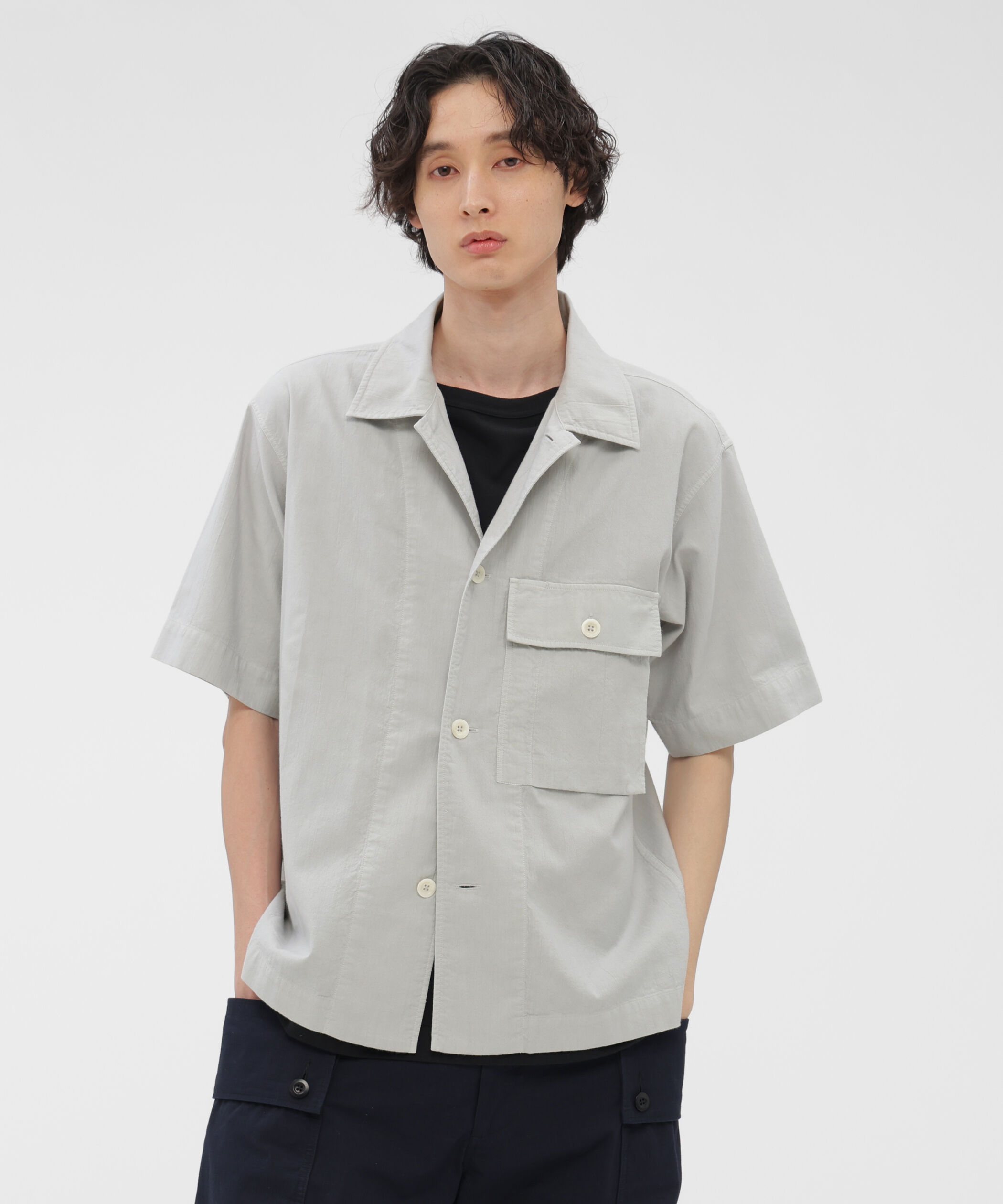 MHL.「GARMENT DYED FINE COTTON OXFORD SHIRT」|シャツ・ブラウス|LIGHT GREY1