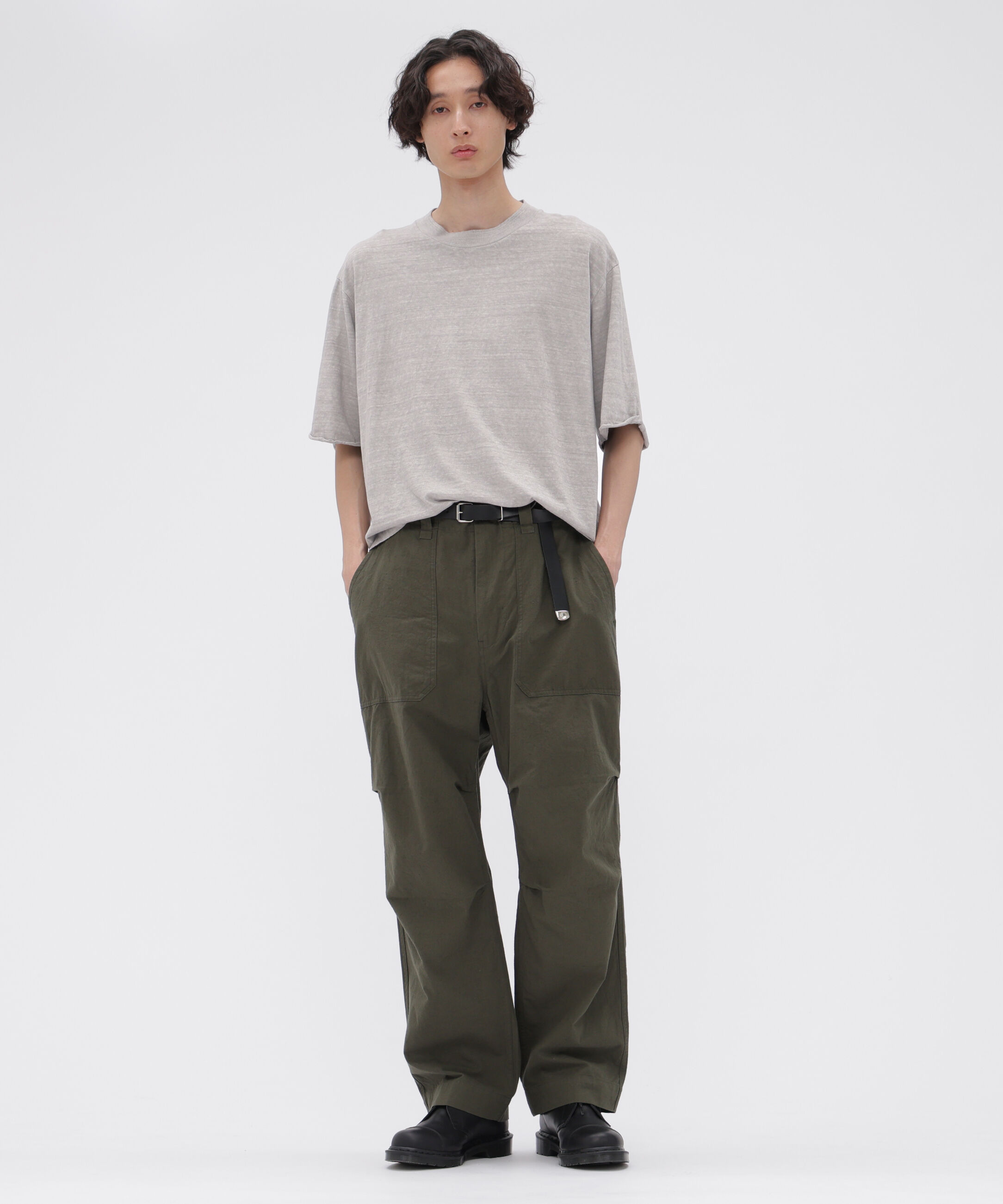MHL.「CARBON DYED COTTON LINEN TOP」|Tシャツ・カットソー|