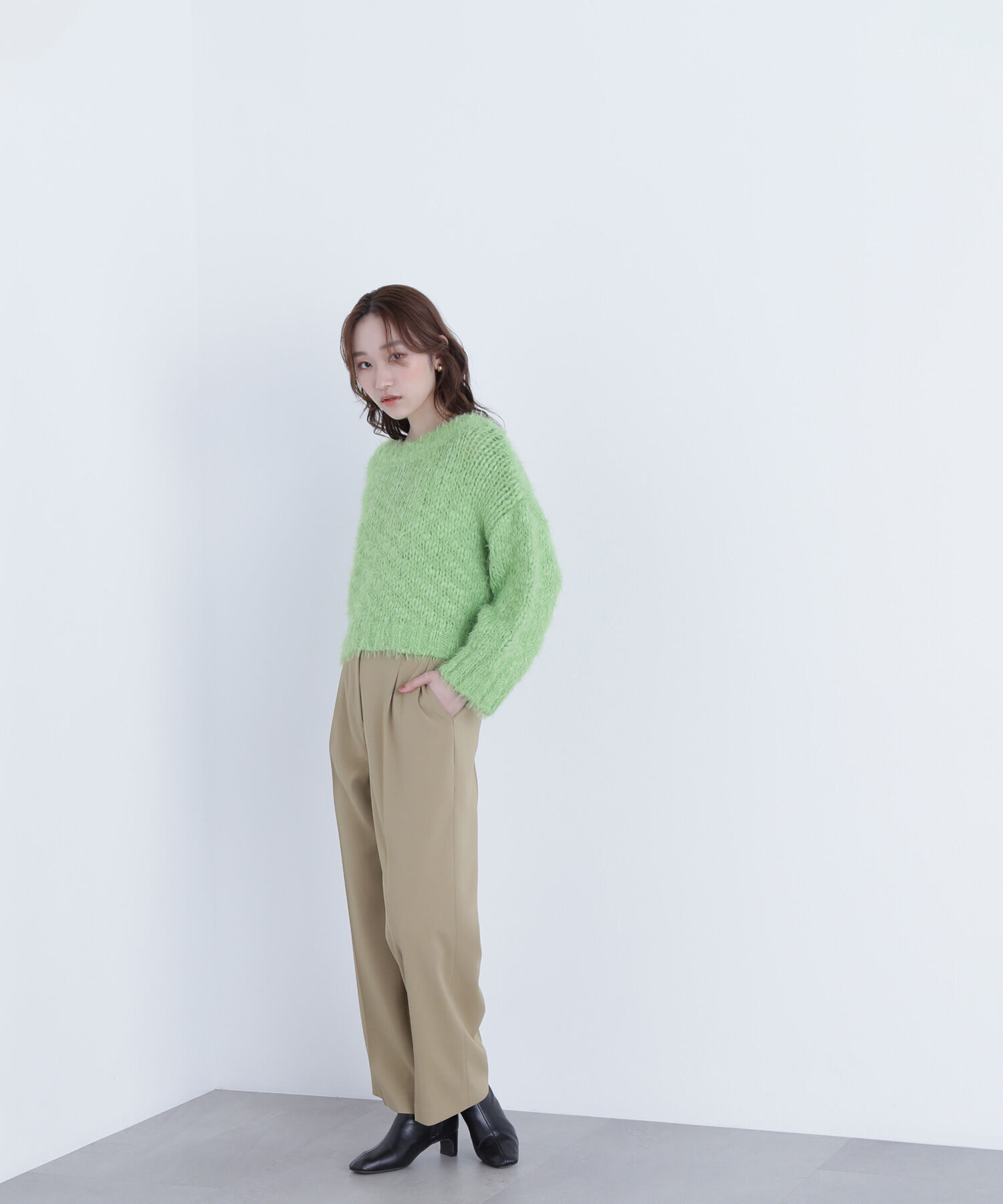  「メタルディティールタックワイドパンツ」|その他|