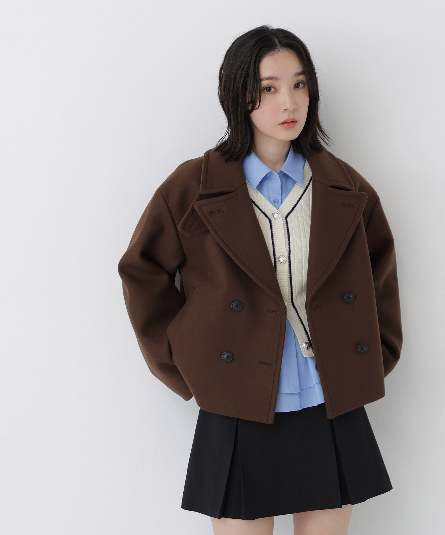  「＜FABRICA＞ショートPコート」|ブルゾン・スタジャン|