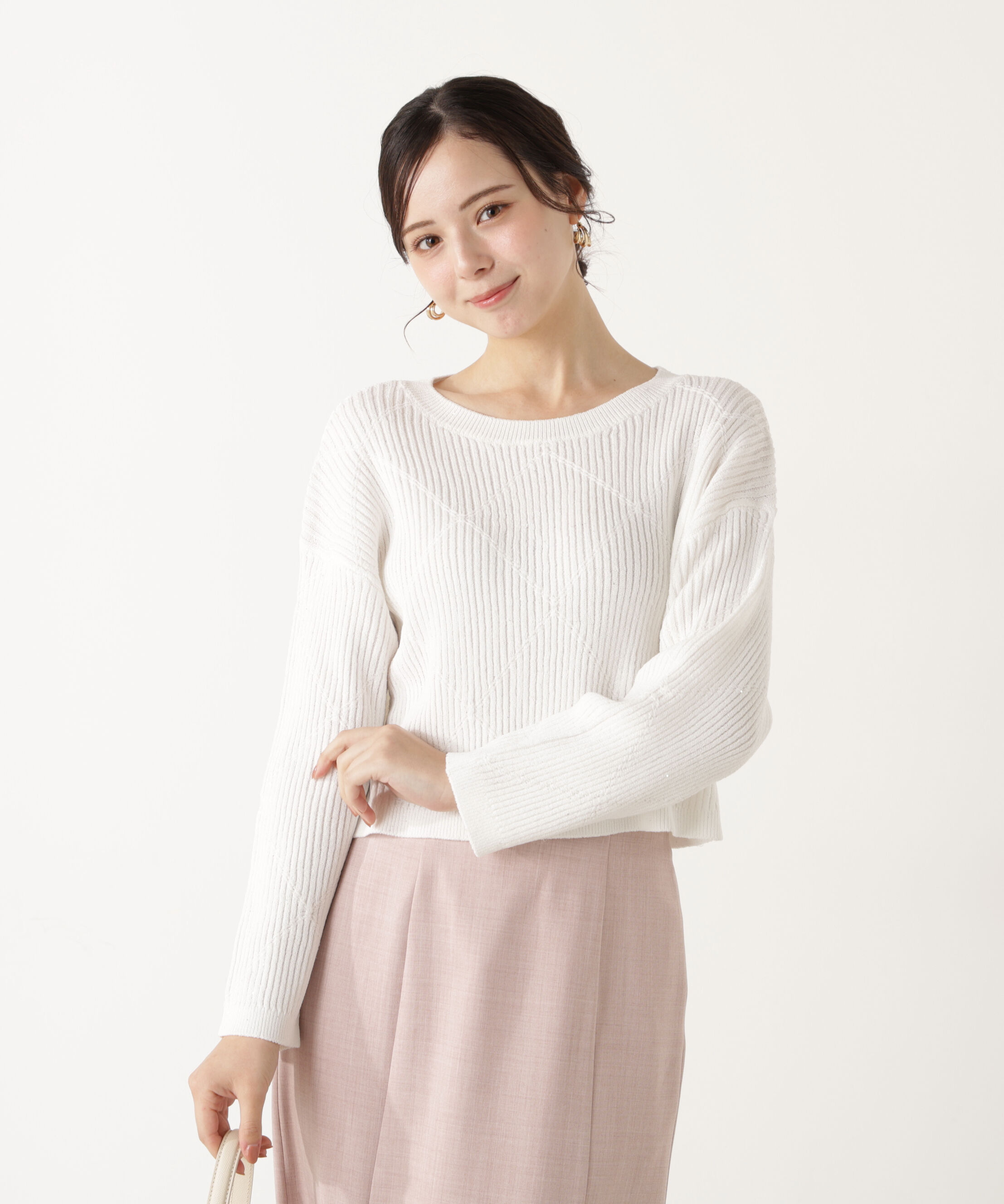 PROPORTION BODY DRESSING「ラメ入りアイレットボクシーニット」|ニット・セーター|