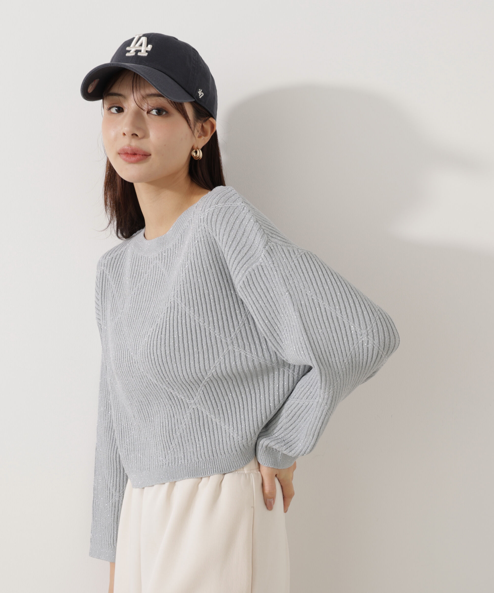 PROPORTION BODY DRESSING「ラメ入りアイレットボクシーニット」|ニット・セーター|