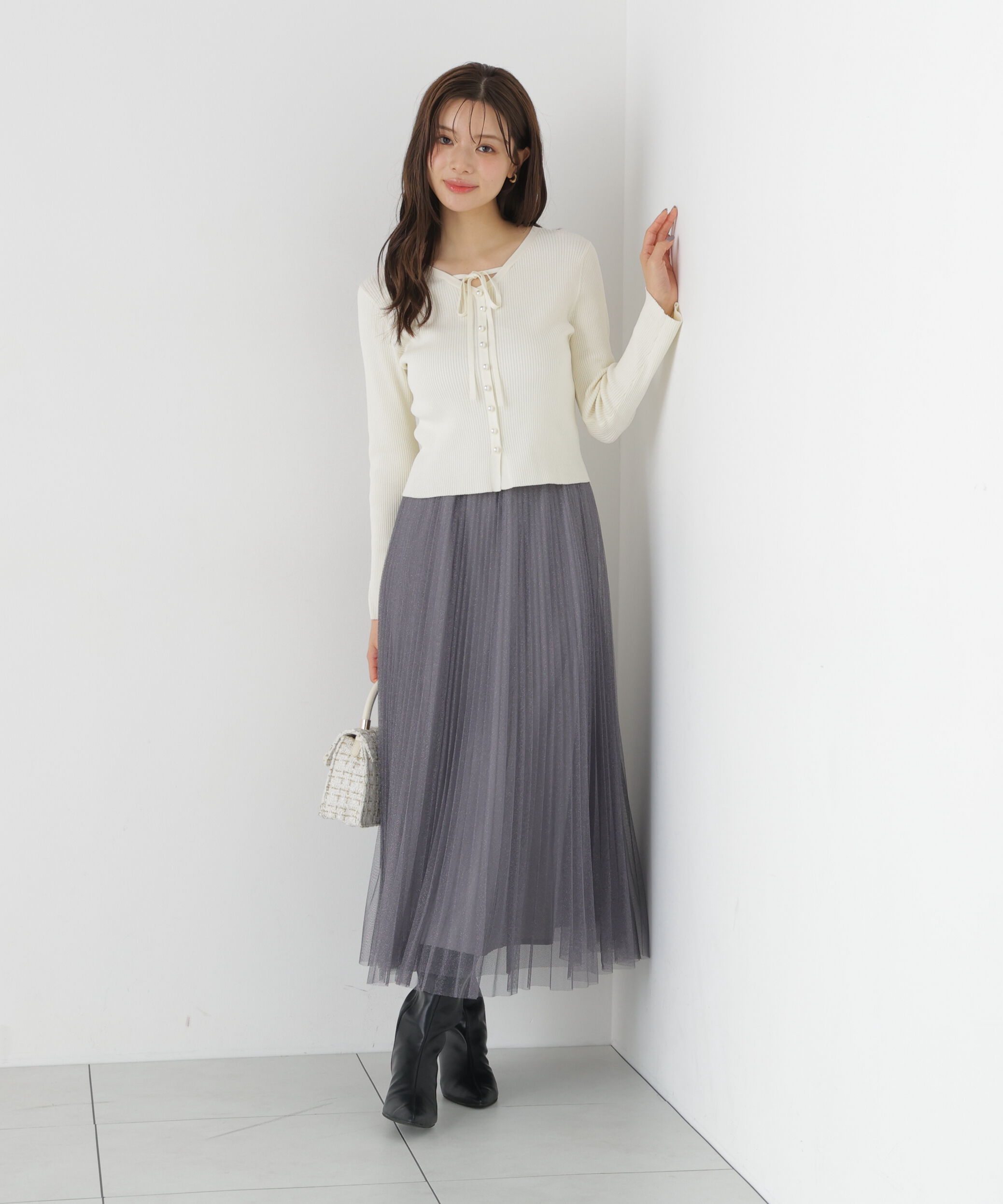PROPORTION BODY DRESSING「《EDIT COLOGNE》ラメプリーツスカート26SS」|スカート|