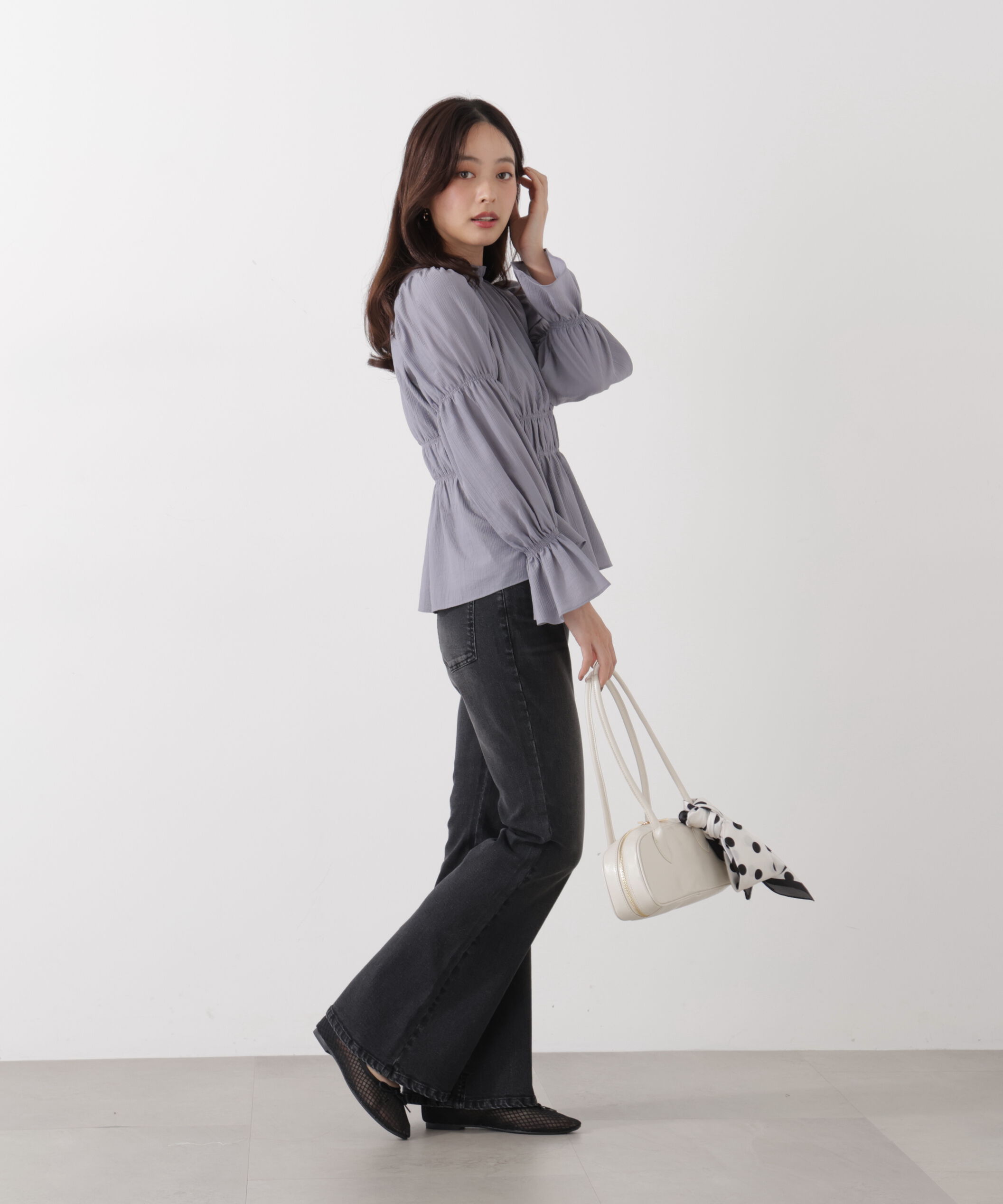 PROPORTION BODY DRESSING「ウエストシャーリングブラウス　26SS」|シャツ・ブラウス|