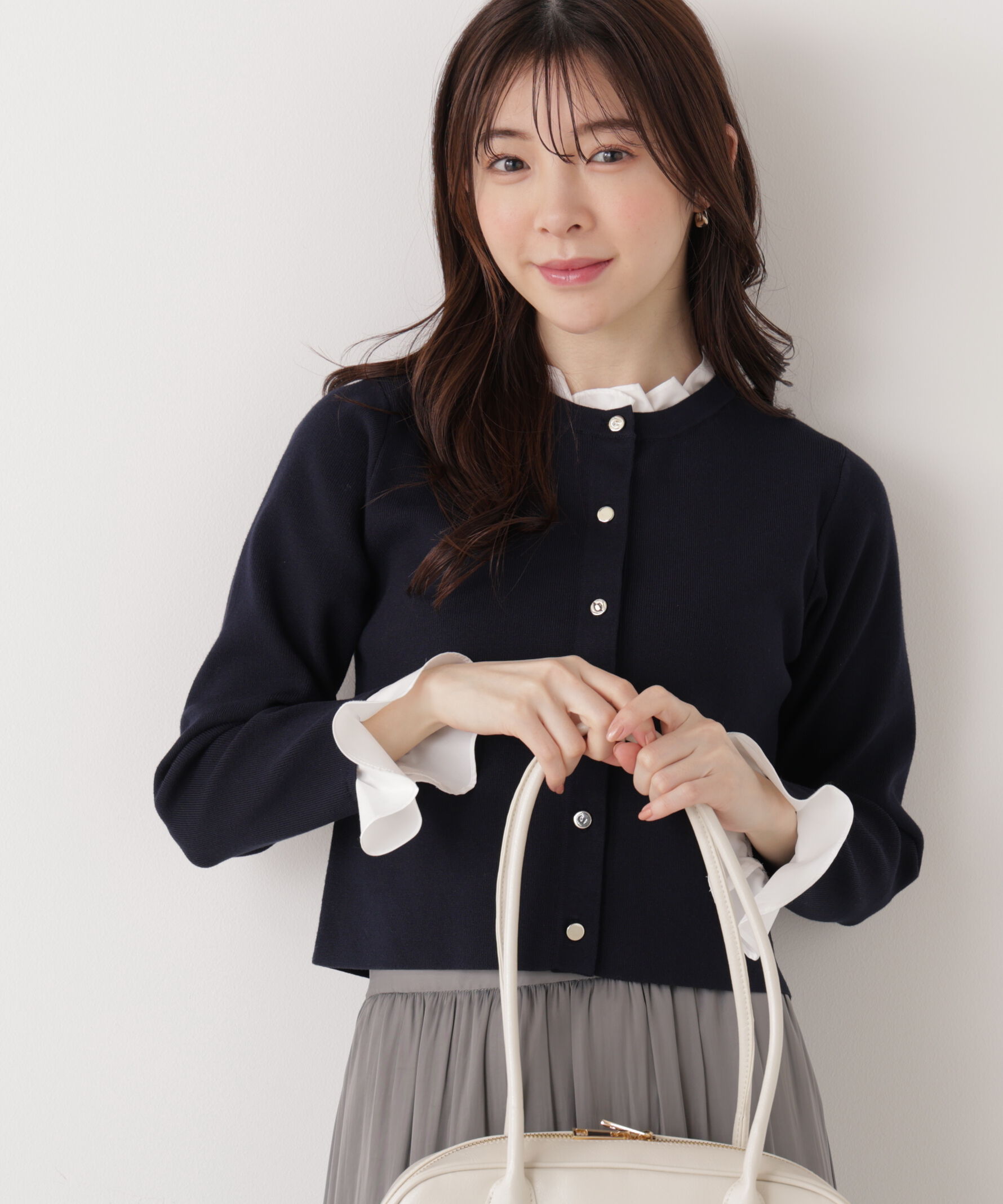 PROPORTION BODY DRESSING「フリルショートカーディガン　26SS」|カーディガン|