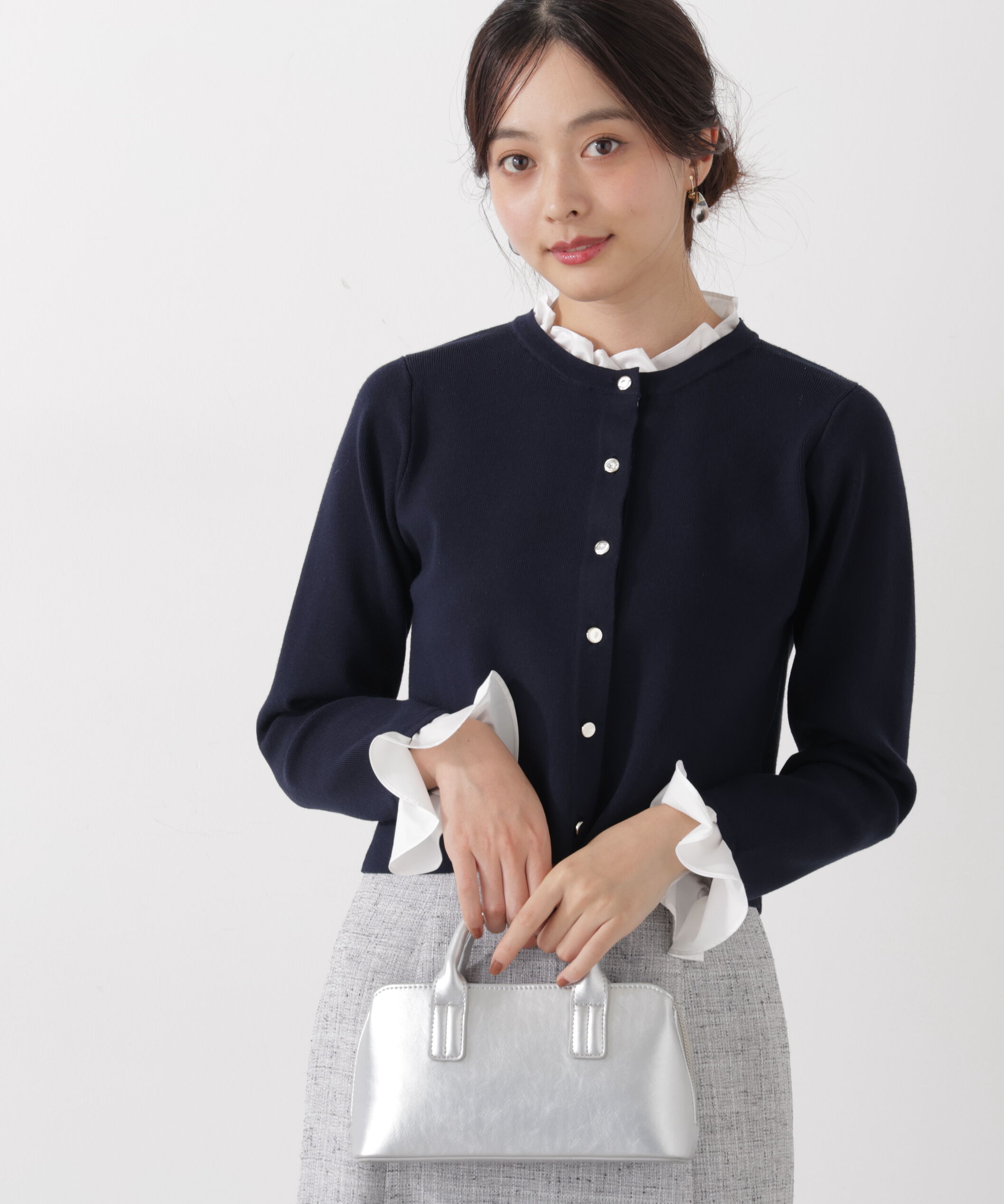 PROPORTION BODY DRESSING「フリルショートカーディガン　26SS」|カーディガン|