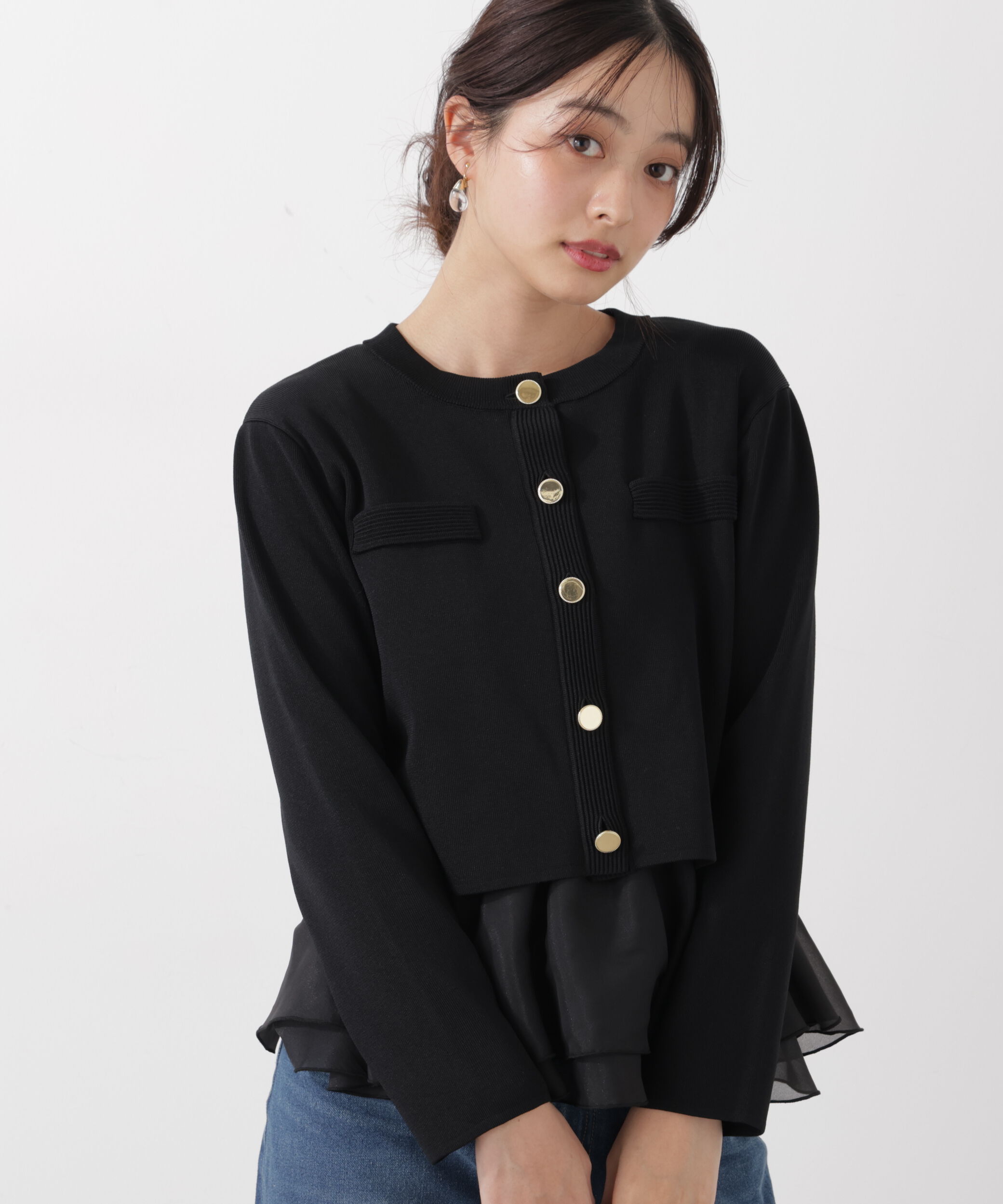 PROPORTION BODY DRESSING「〈a/mie〉シルク混ニットカーディガン　26SS」|ニット・セーター|