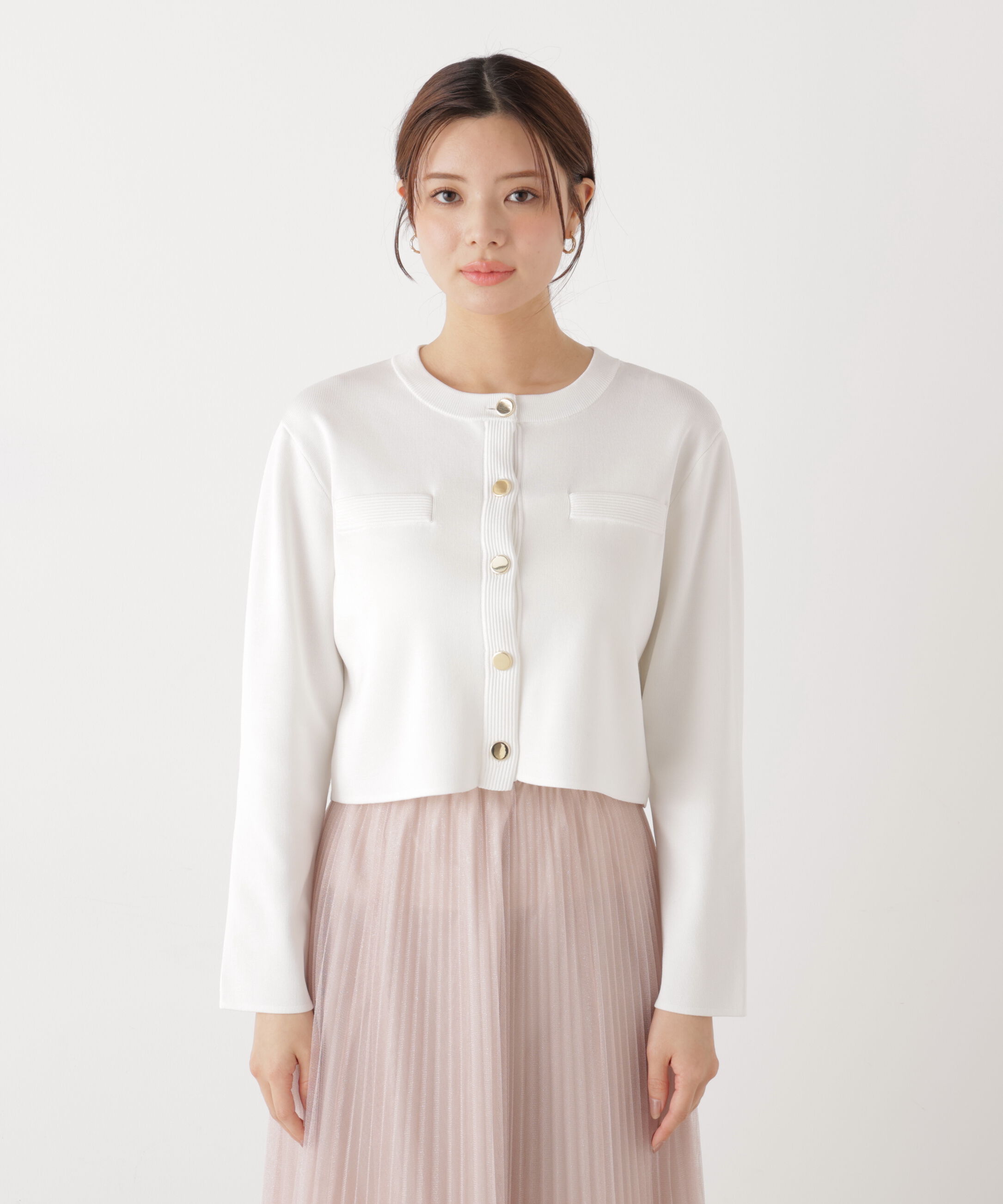 PROPORTION BODY DRESSING「〈a/mie〉シルク混ニットカーディガン　26SS」|ニット・セーター|