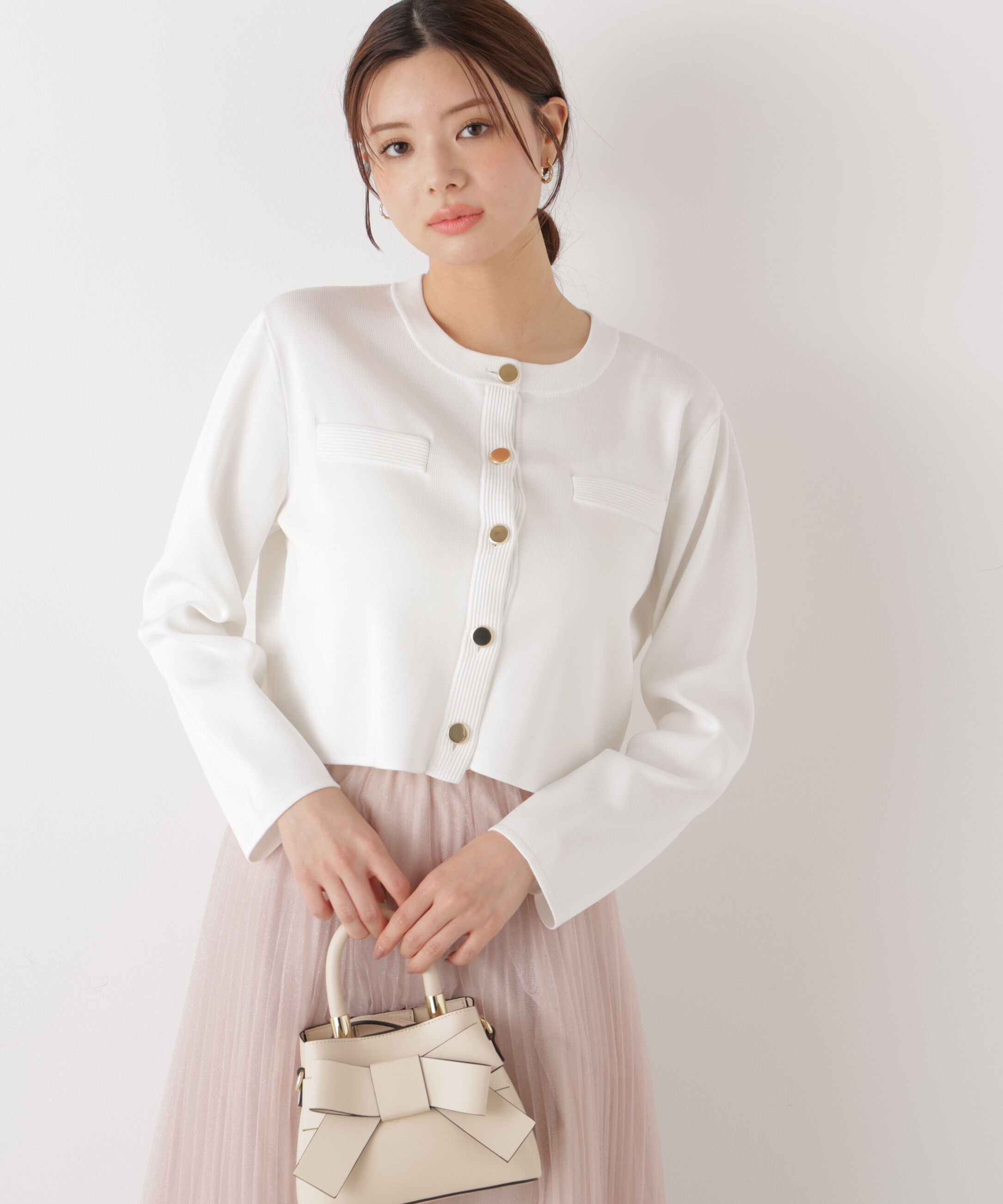 PROPORTION BODY DRESSING「〈a/mie〉シルク混ニットカーディガン　26SS」|ニット・セーター|