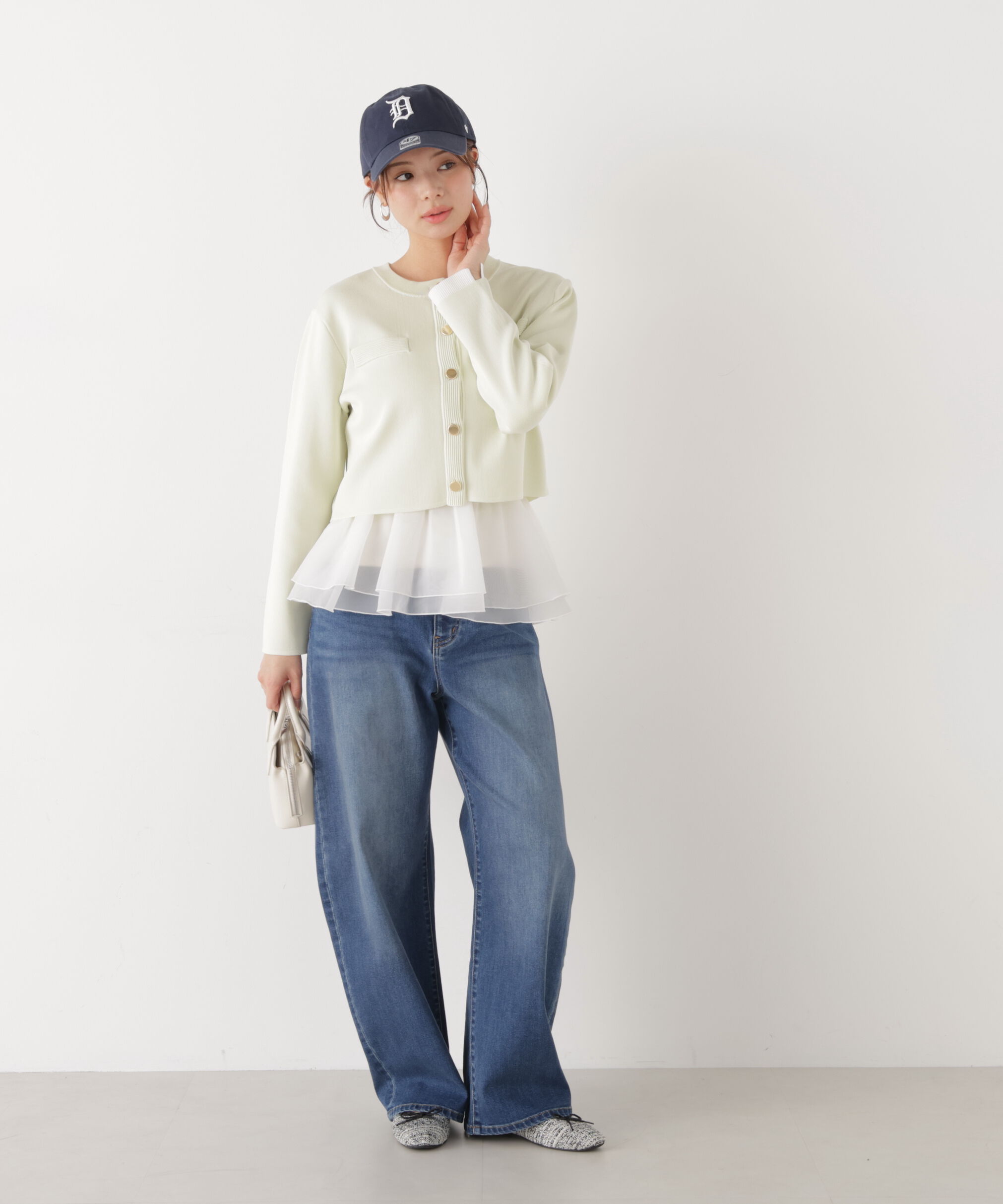 PROPORTION BODY DRESSING「〈a/mie〉シルク混ニットカーディガン　26SS」|ニット・セーター|