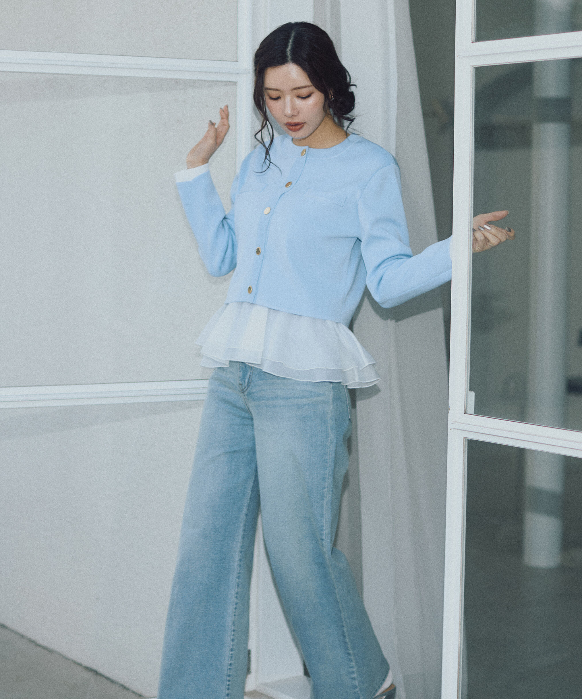 PROPORTION BODY DRESSING「〈a/mie〉シルク混ニットカーディガン　26SS」|ニット・セーター|