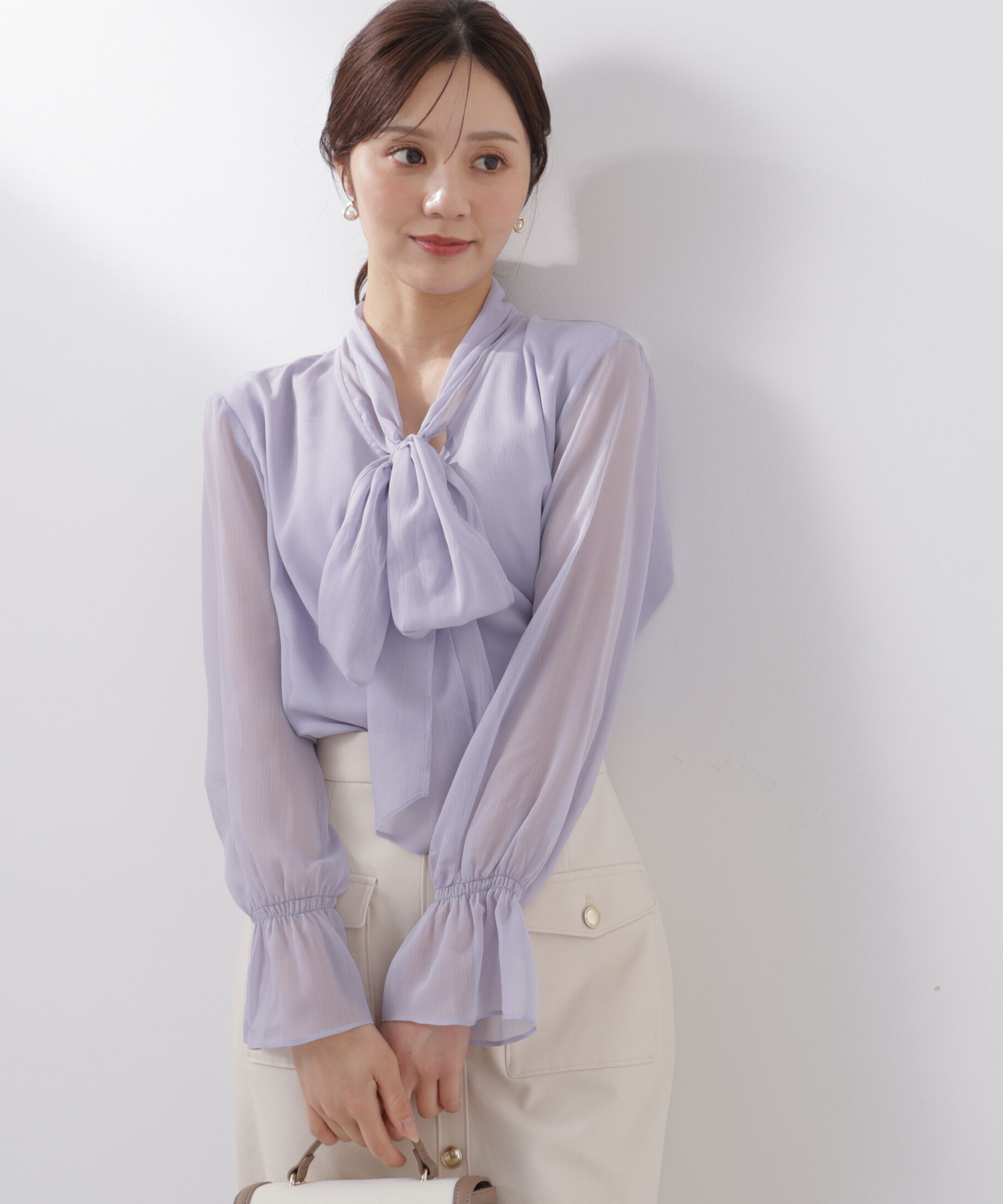 PROPORTION BODY DRESSING「ビッグリボンブラウス　26SS」|シャツ・ブラウス|ブルー
