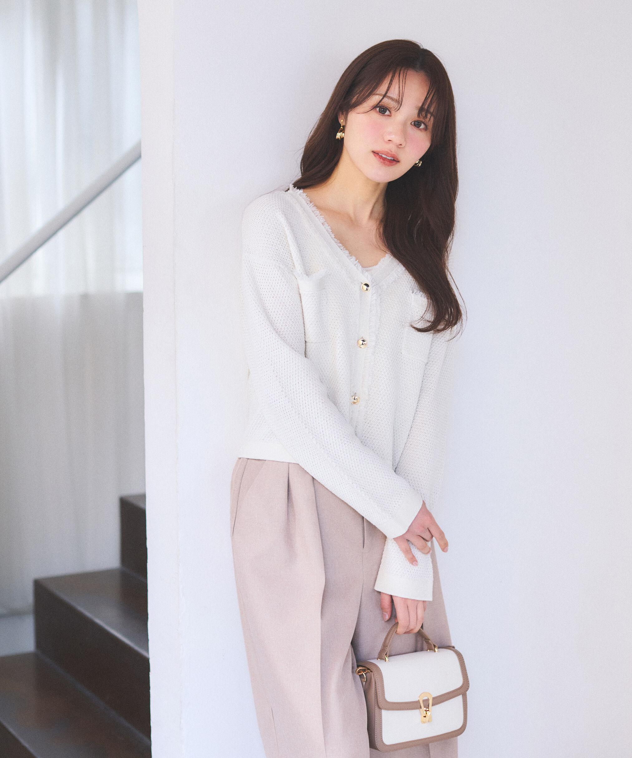 PROPORTION BODY DRESSING「ラメ透かしニットジャケット　26SS」|ニット・セーター|