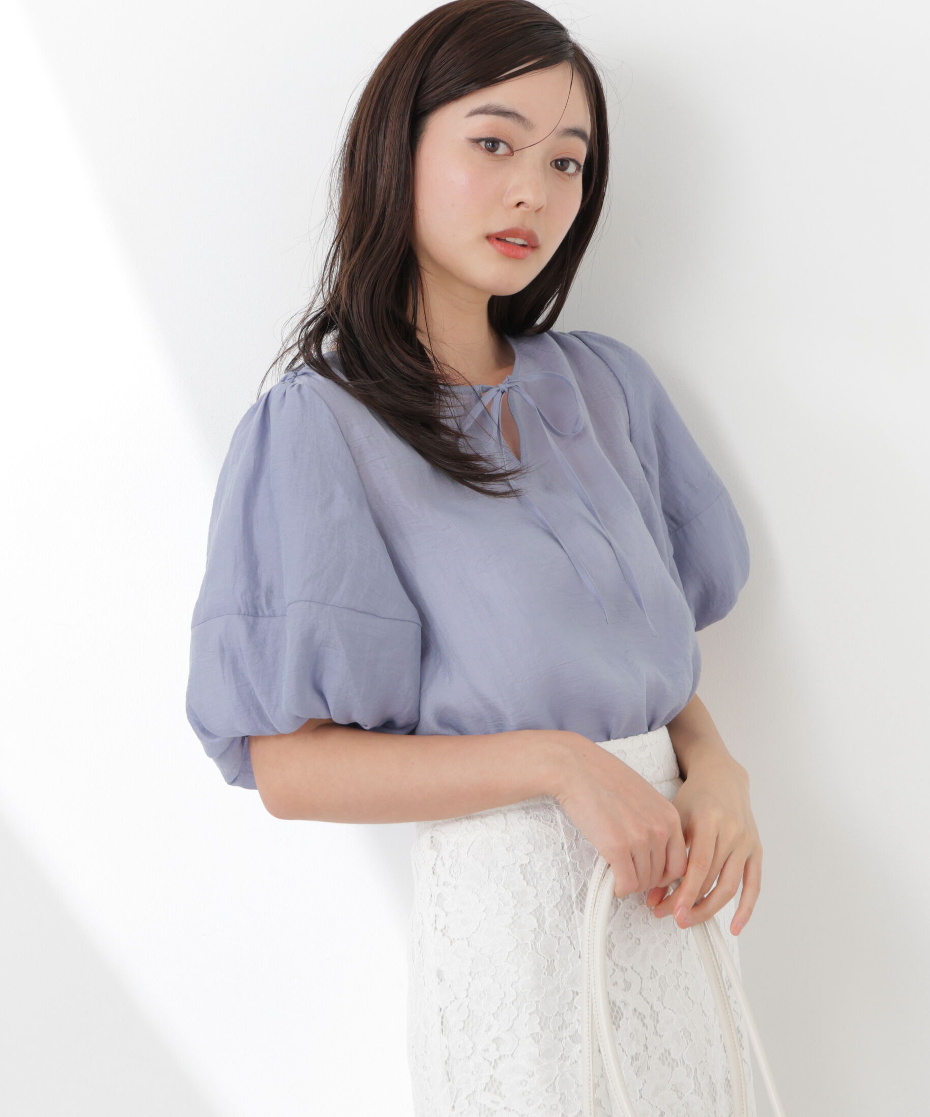 PROPORTION BODY DRESSING「ボリュームスリーブブラウス　26SS」|シャツ・ブラウス|ブルー