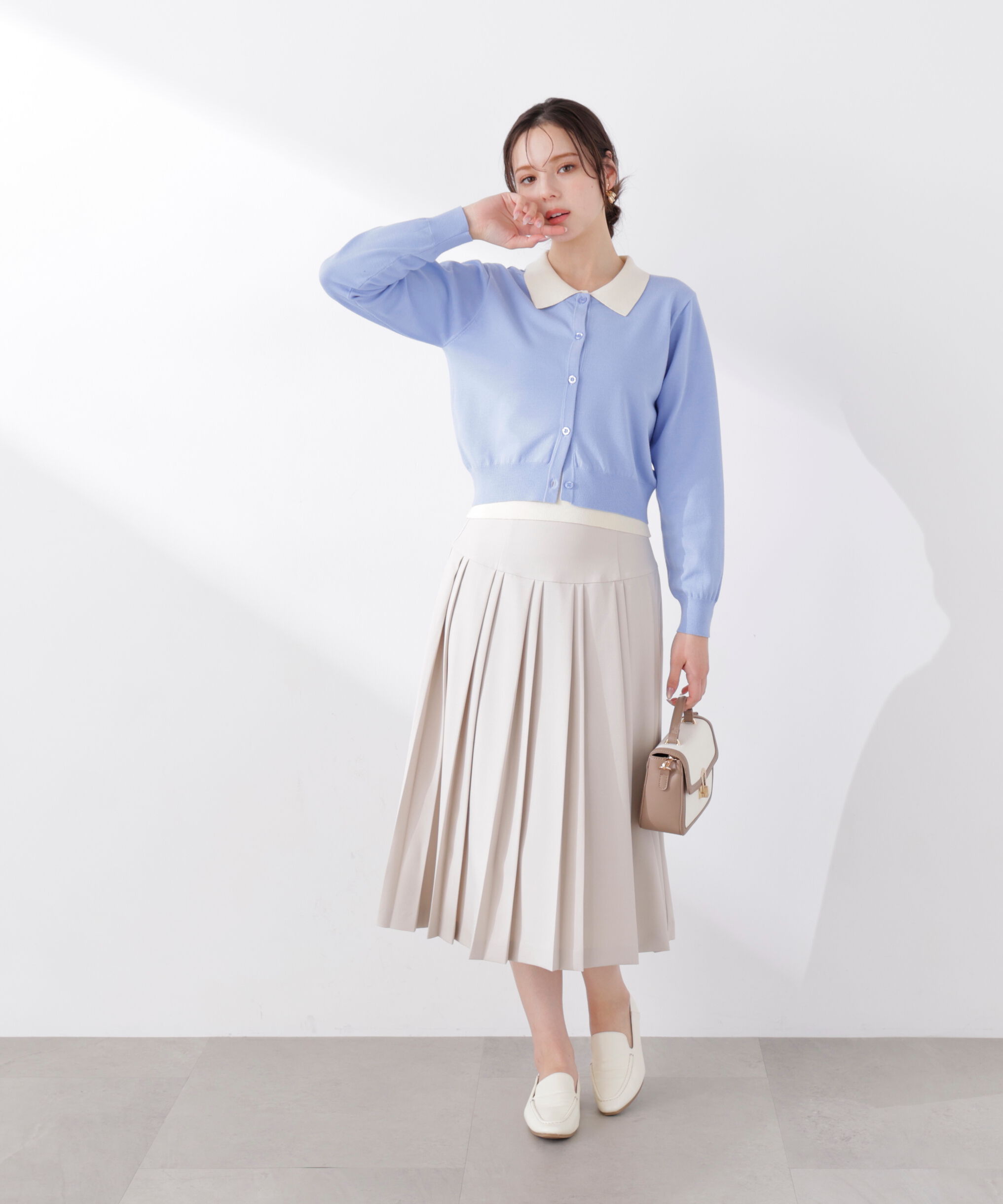PROPORTION BODY DRESSING「ミディープリーツスカート　26SS」|スカート|アイボリー2