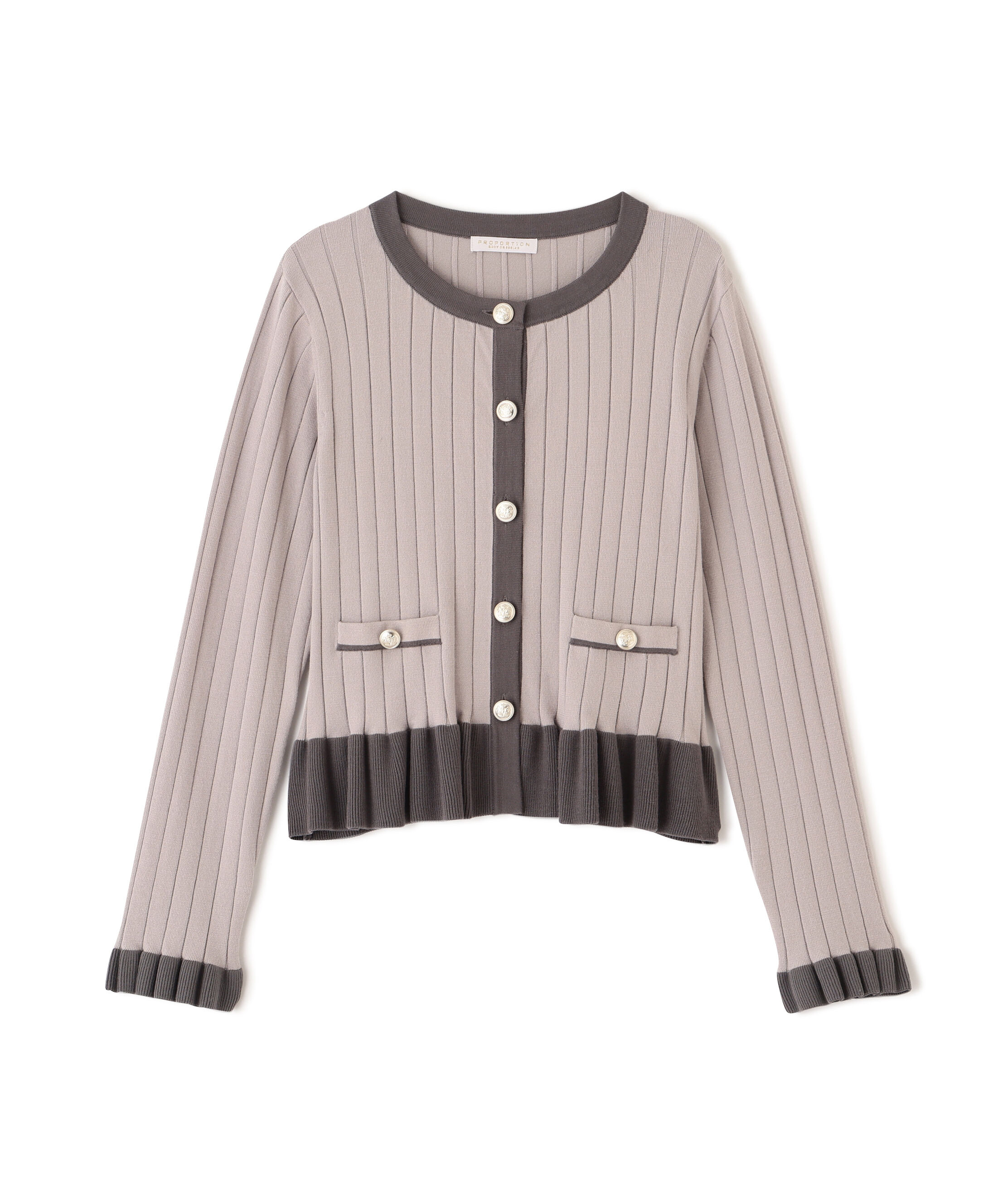 PROPORTION BODY DRESSING「ボタン付きペプラムニット26SS」|ニット・セーター|