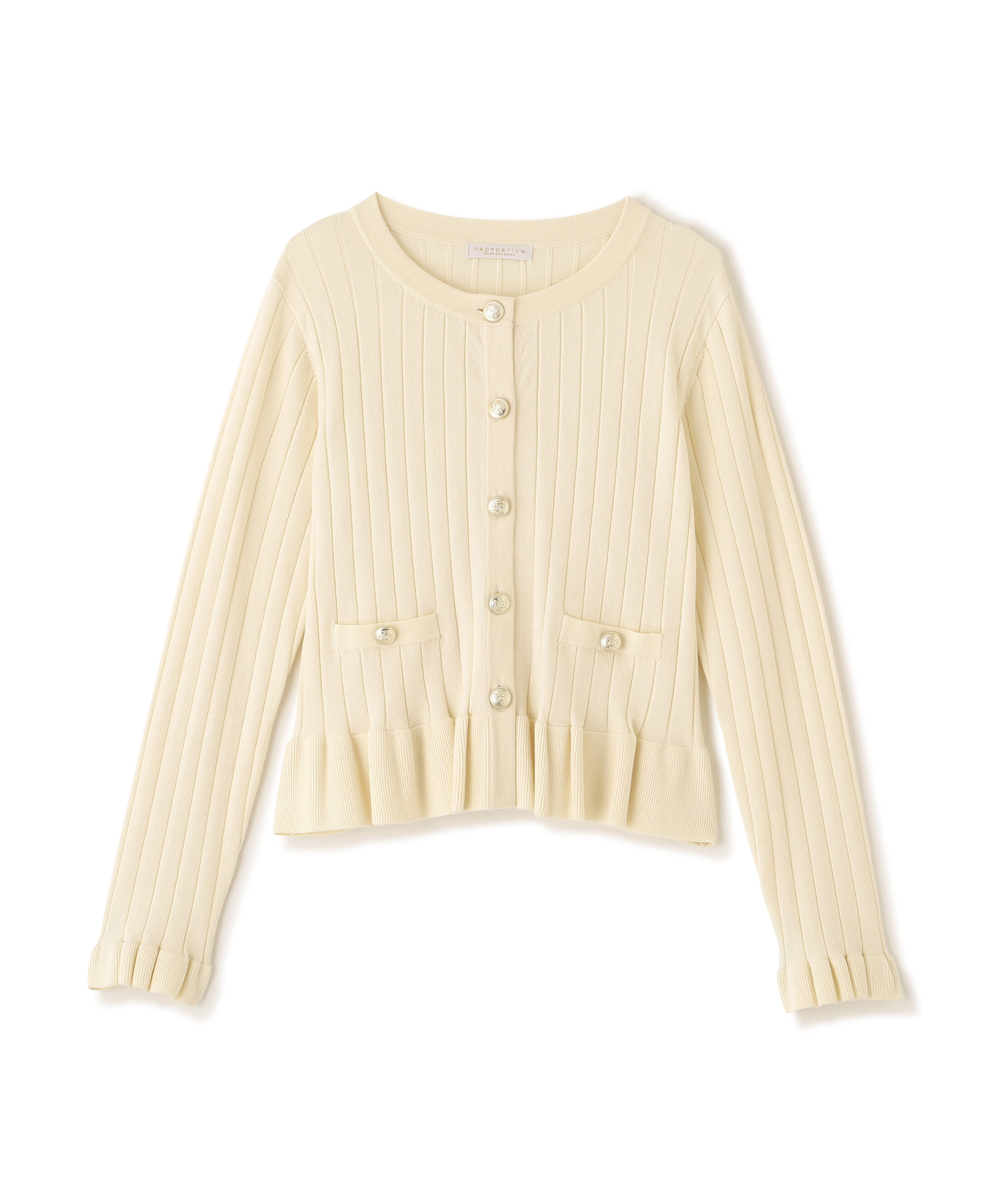 PROPORTION BODY DRESSING「ボタン付きペプラムニット26SS」|ニット・セーター|