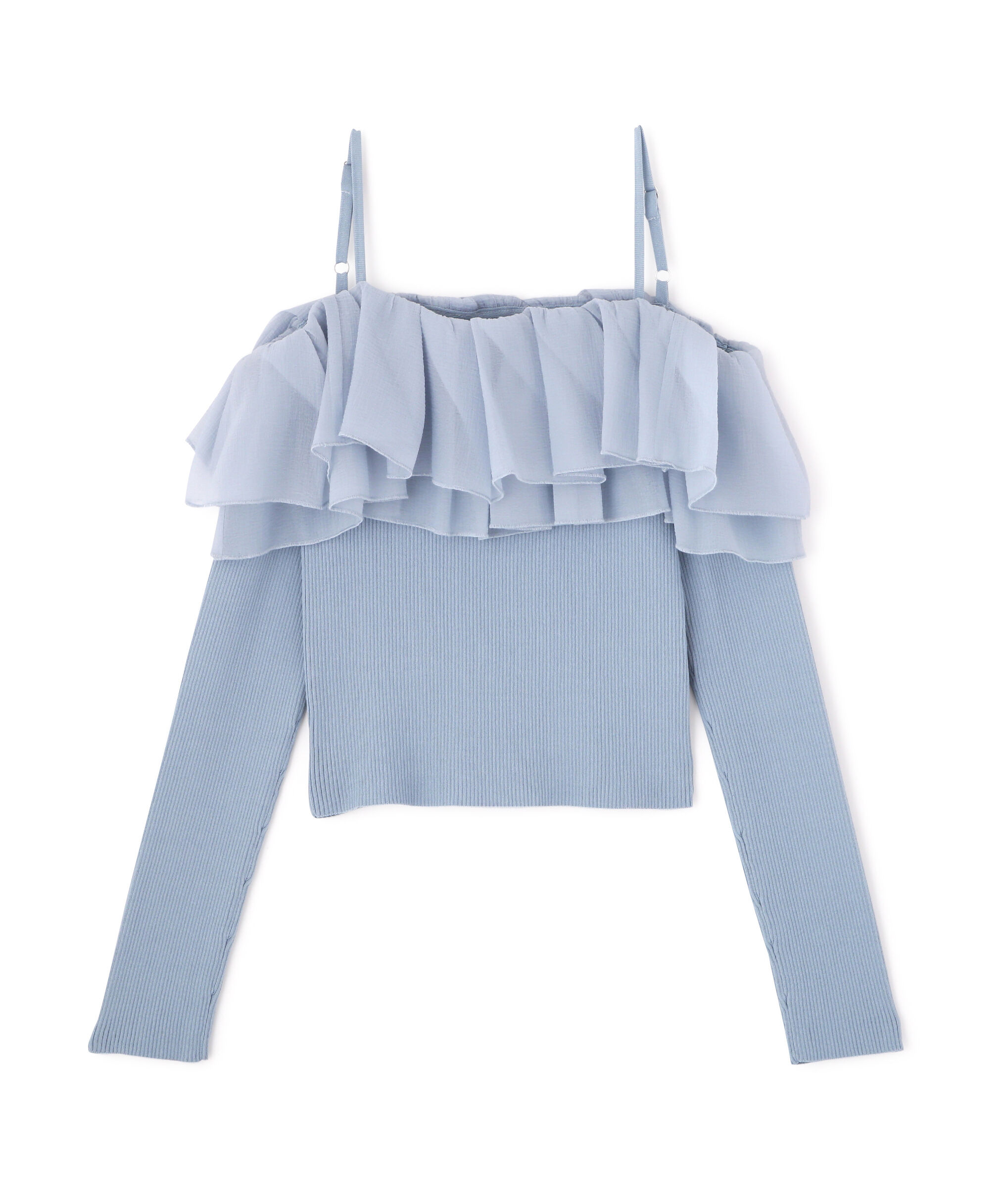 PROPORTION BODY DRESSING「〈a/mie〉フリルリブニット　26SS」|カーディガン|