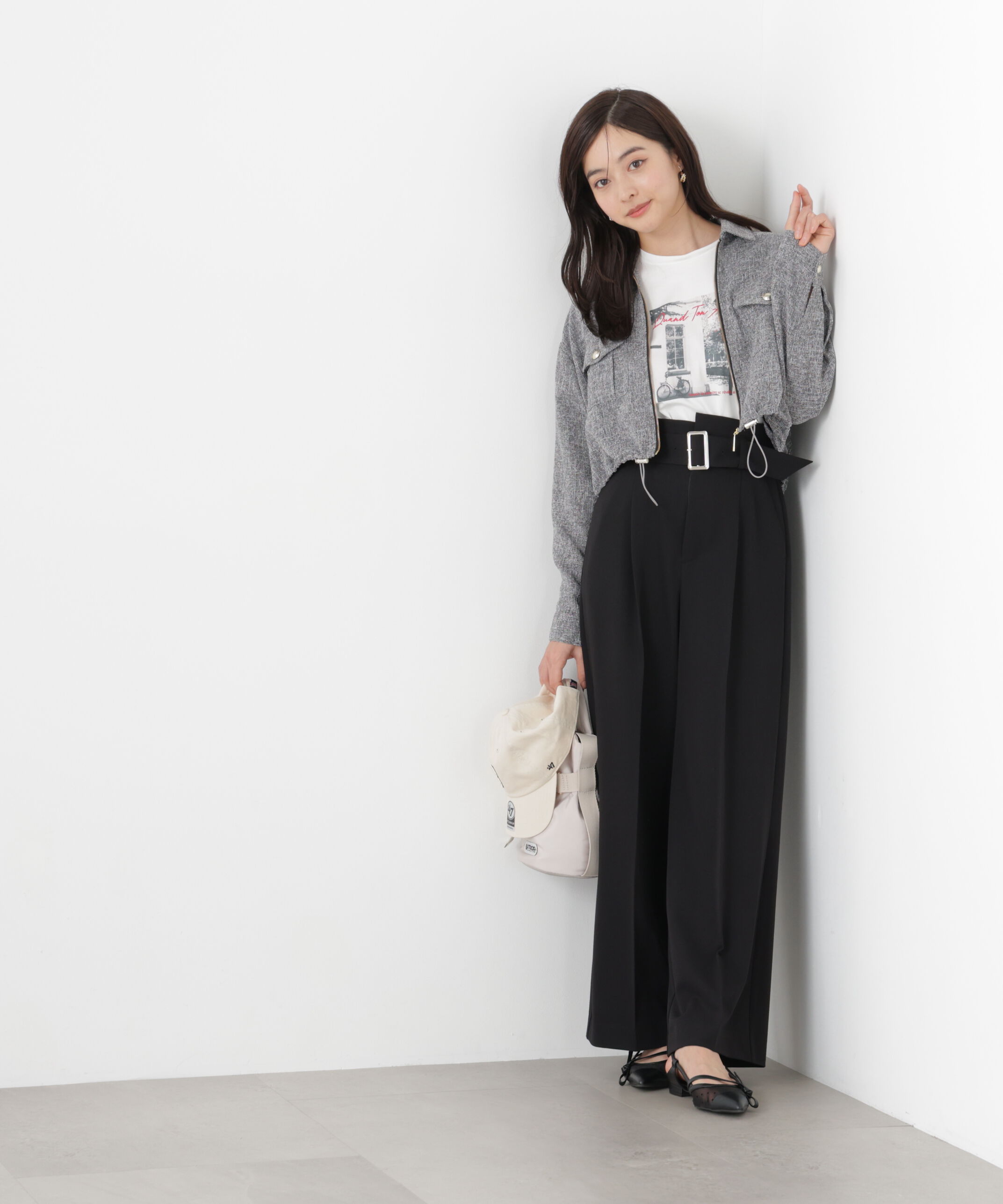 PROPORTION BODY DRESSING「＜明日香さんコラボ＞ベルト付き美脚ワイドパンツ 26SS」|その他|