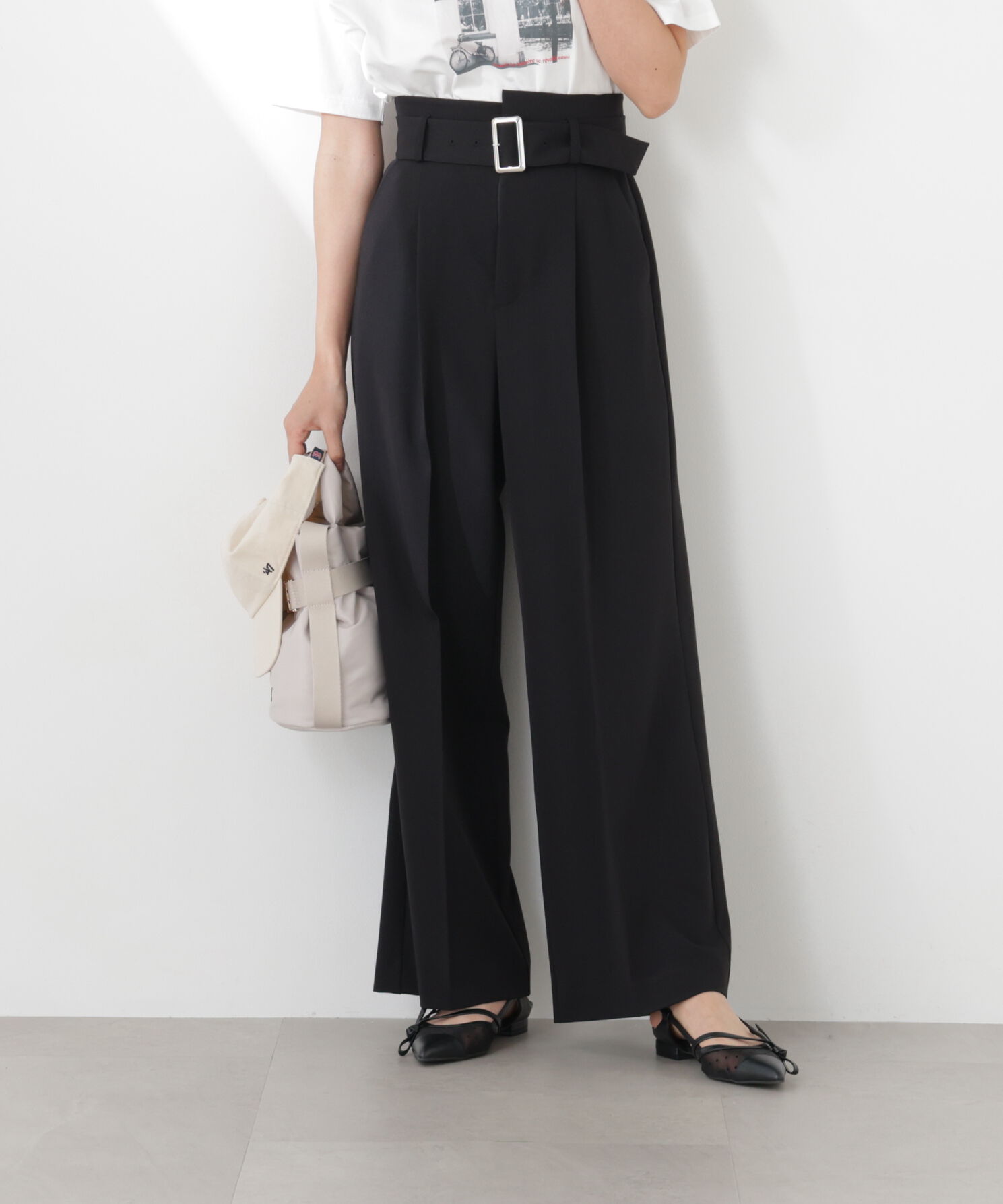 PROPORTION BODY DRESSING「＜明日香さんコラボ＞ベルト付き美脚ワイドパンツ 26SS」|その他|