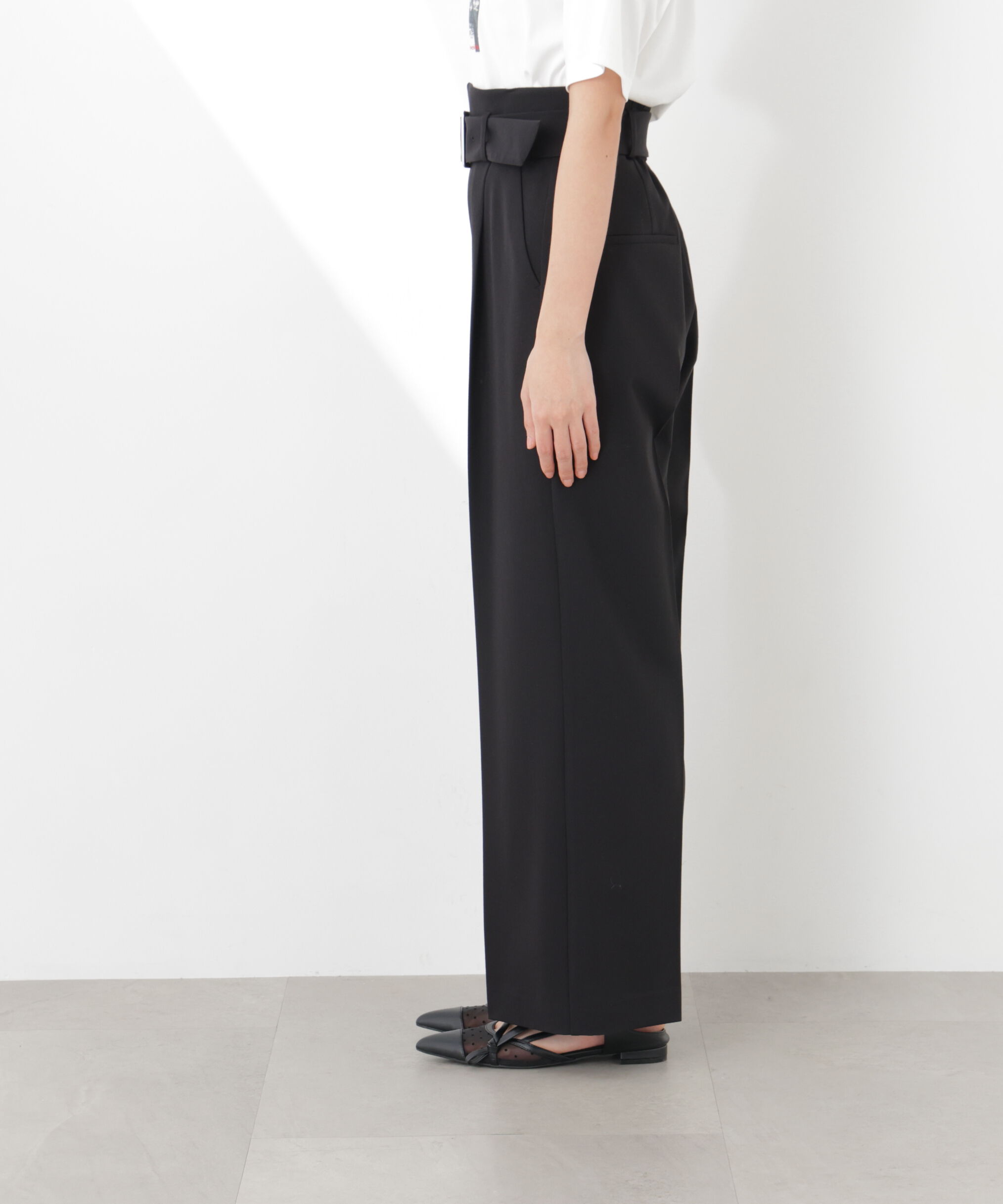 PROPORTION BODY DRESSING「＜明日香さんコラボ＞ベルト付き美脚ワイドパンツ 26SS」|その他|