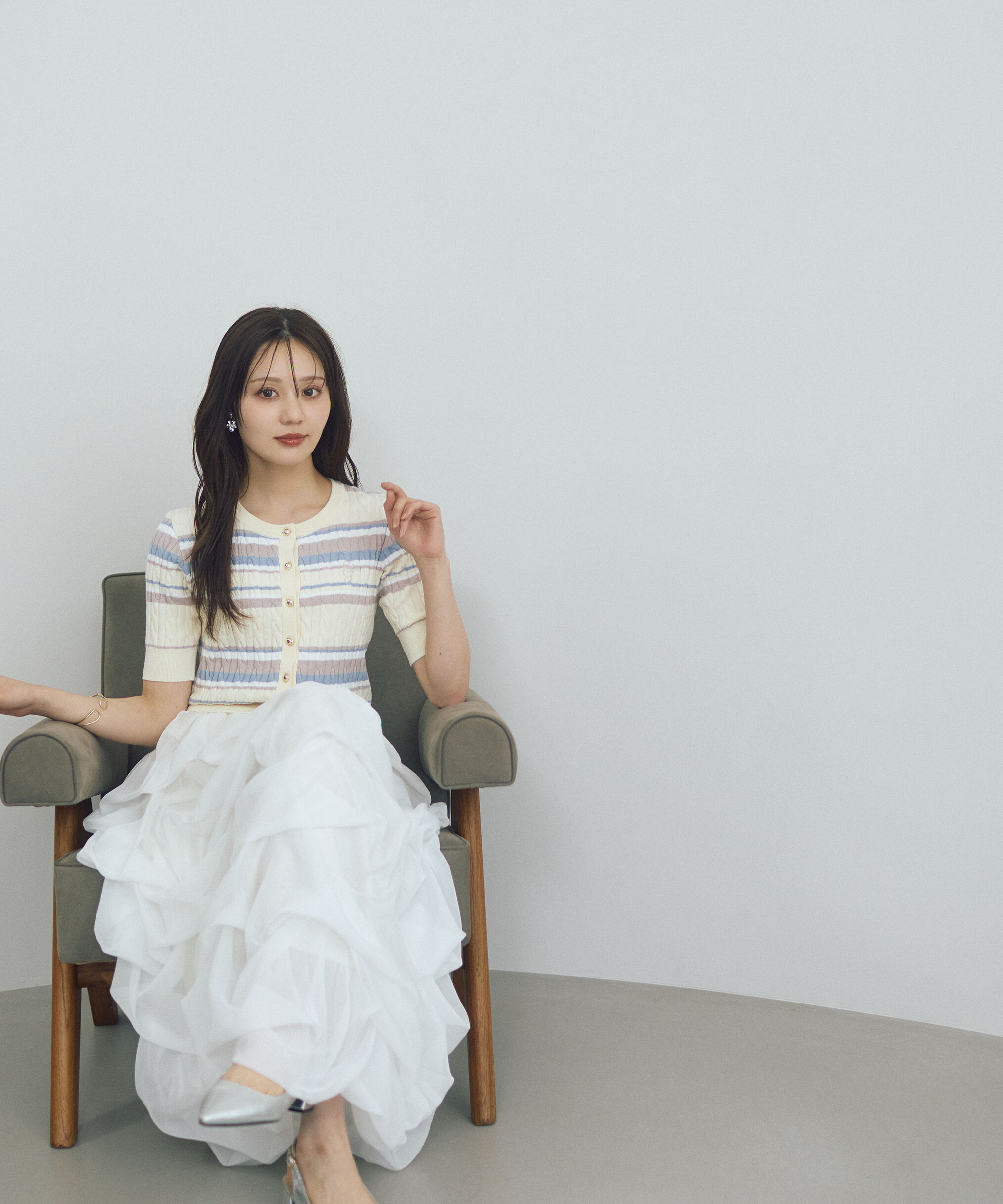 PROPORTION BODY DRESSING「＜山内ともなさんコラボ＞ケーブルカーディガン 26SS」|カーディガン|