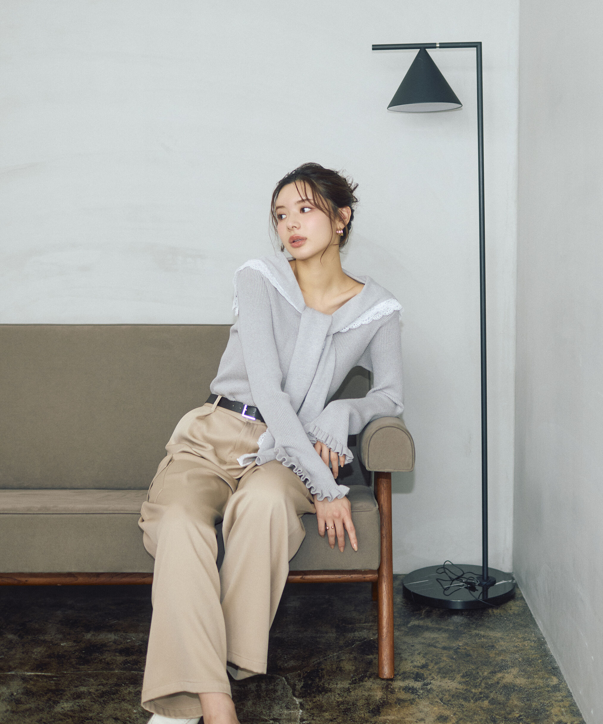 PROPORTION BODY DRESSING「＜新津のんさんコラボ＞〈a/mie〉セーラーニット 26SS」|カーディガン|
