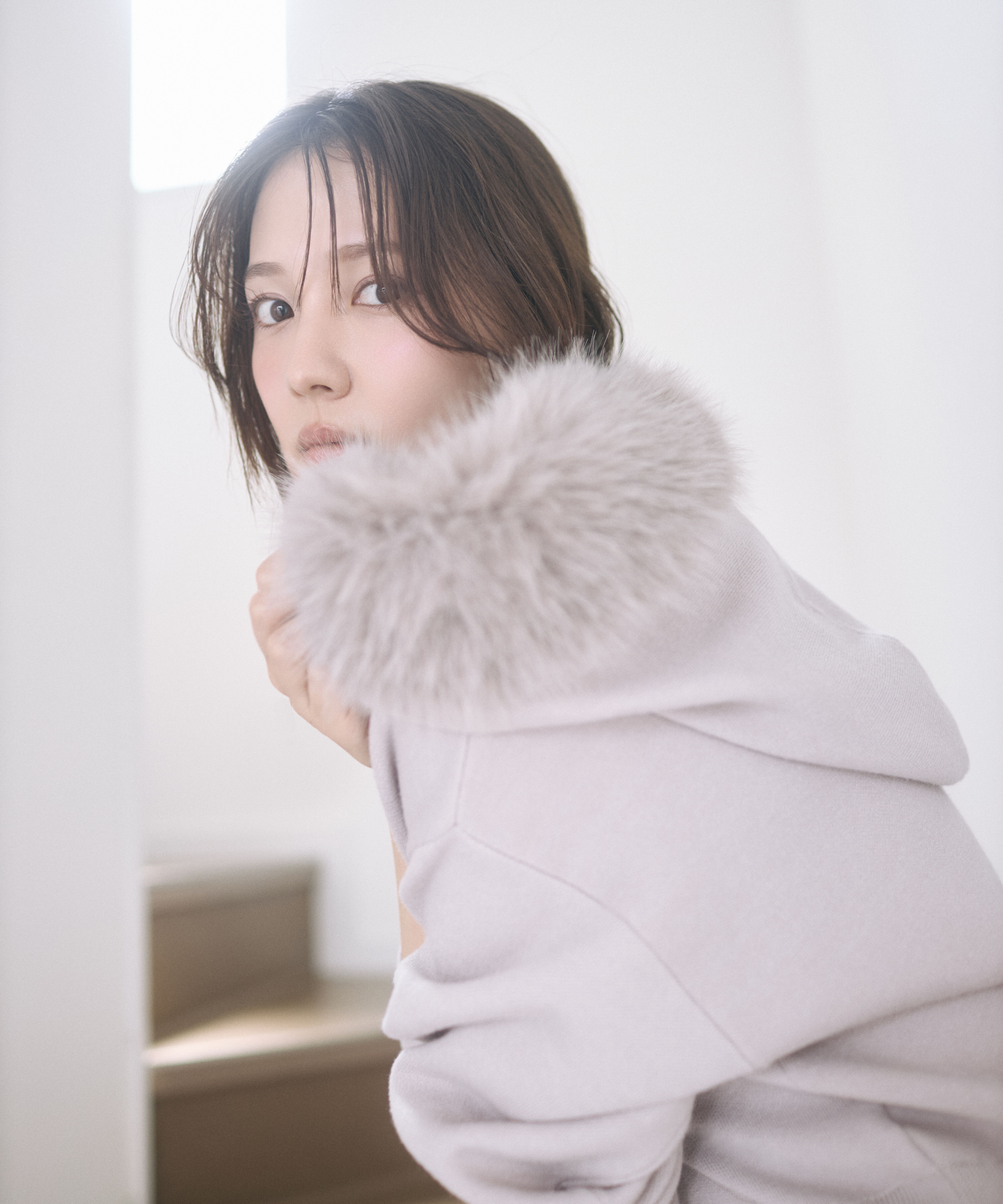PROPORTION BODY DRESSING「フェイクファー付きニットパーカー 26AW」|ニット・セーター|