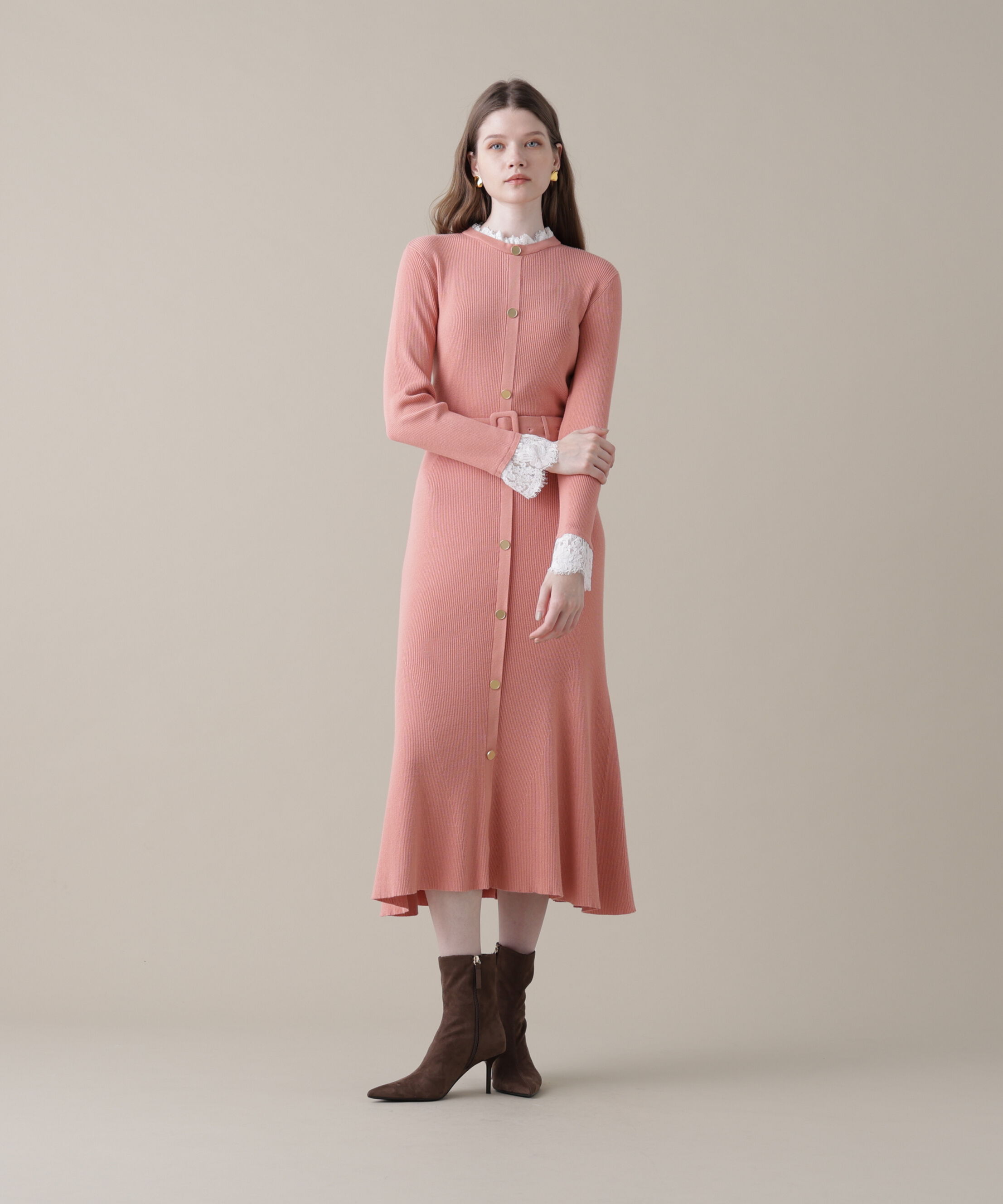 「[美香コラボ]レースコンビニットワンピース」|ワンピース|