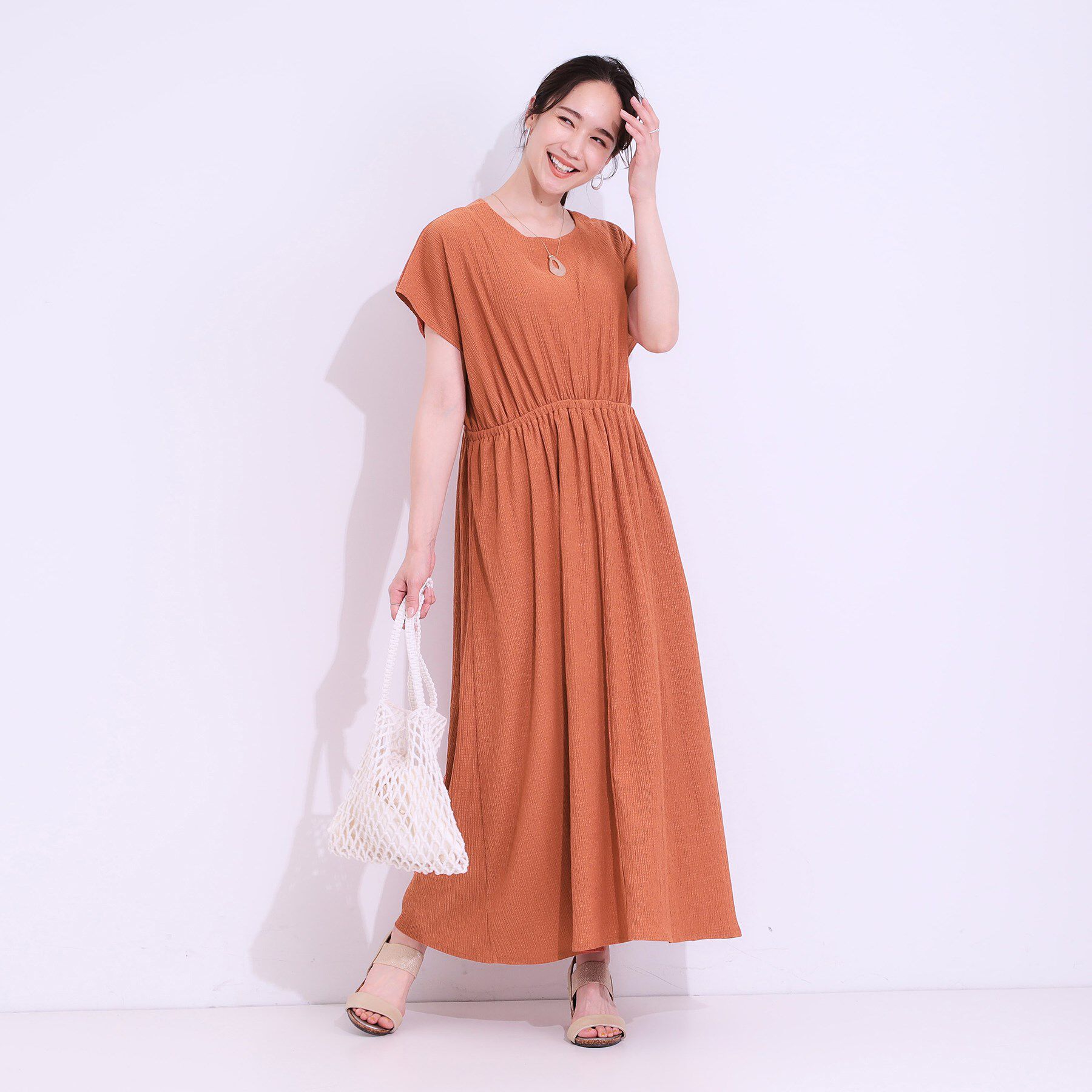 SHOO･LA･RUE「【前後2WAY】さらりと大人上品に 楊柳フレンチワンピース」|ワンピース|