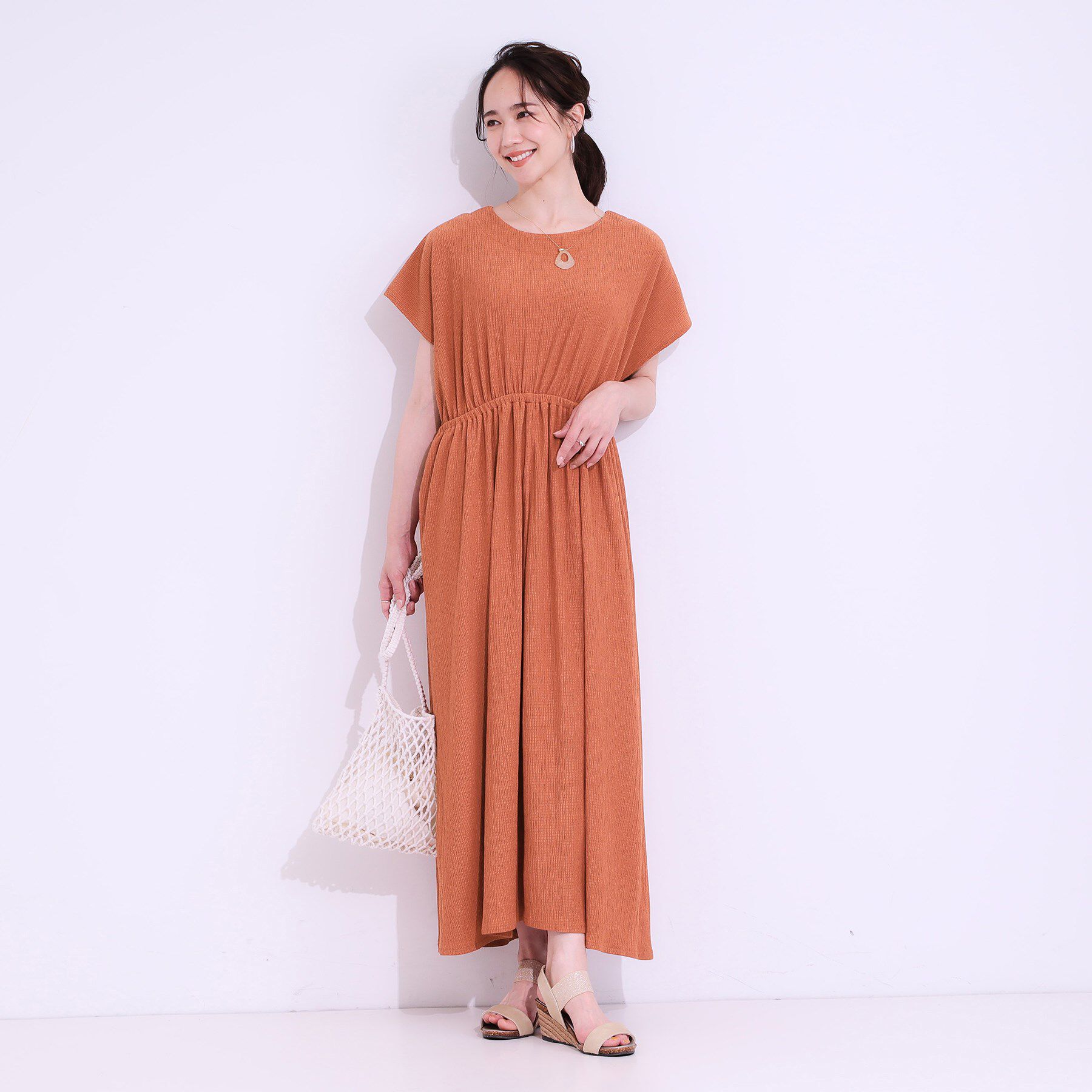 SHOO･LA･RUE「【前後2WAY】さらりと大人上品に 楊柳フレンチワンピース」|ワンピース|