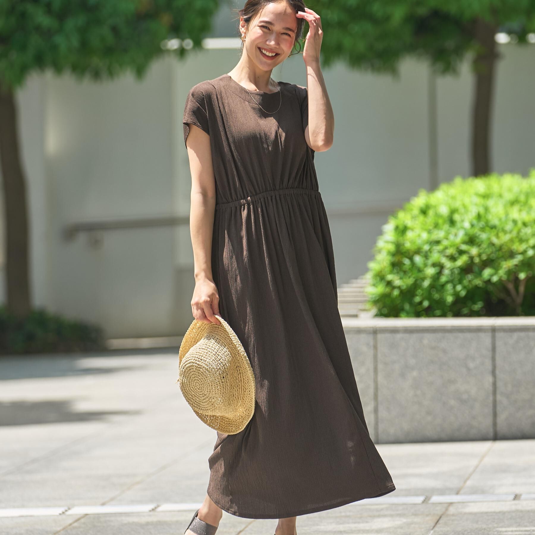 SHOO･LA･RUE「【前後2WAY】さらりと大人上品に 楊柳フレンチワンピース」|ワンピース|