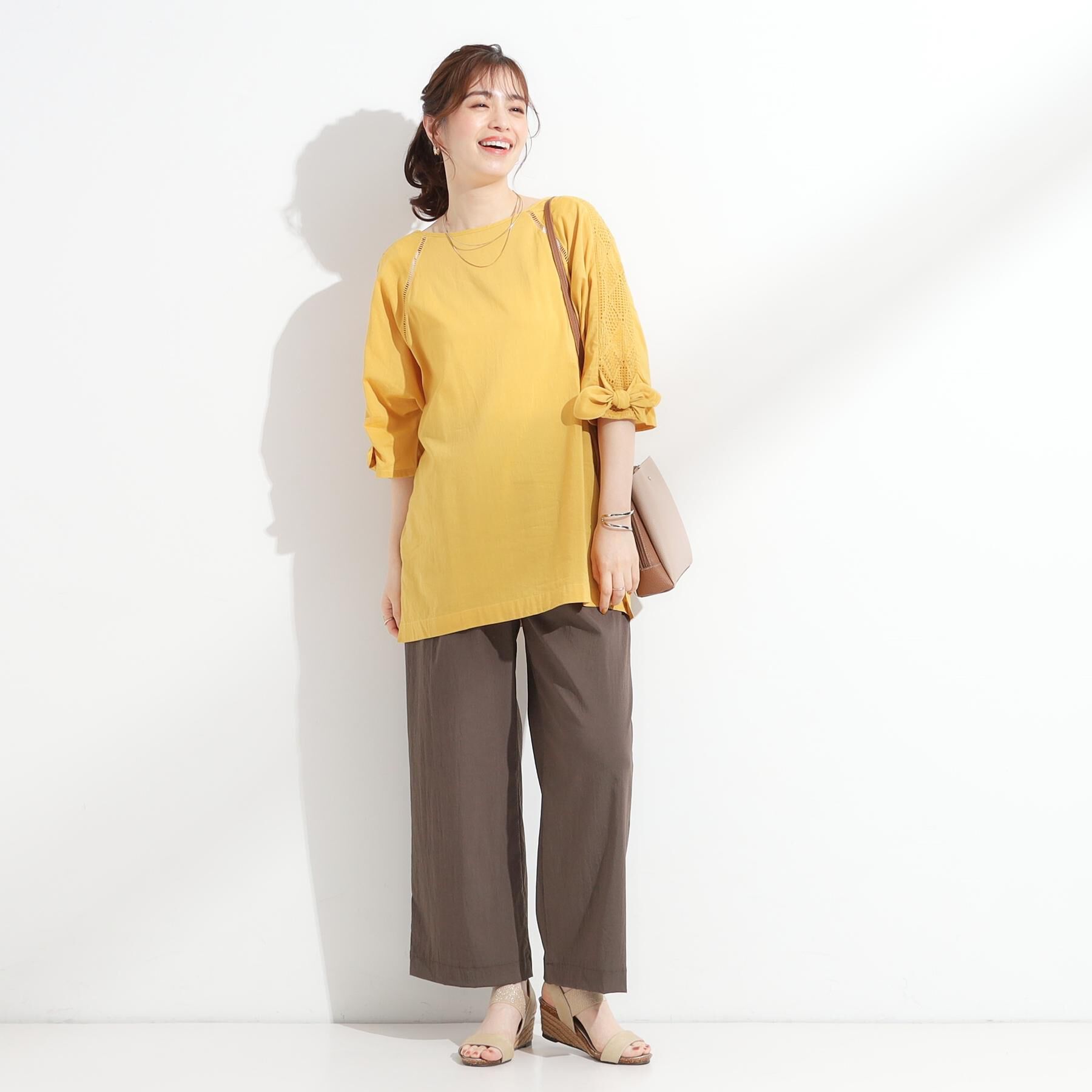SHOO･LA･RUE「【着丈選べる】触れる度ひんやり ゆるきれい イージーワイドパンツ」|その他|