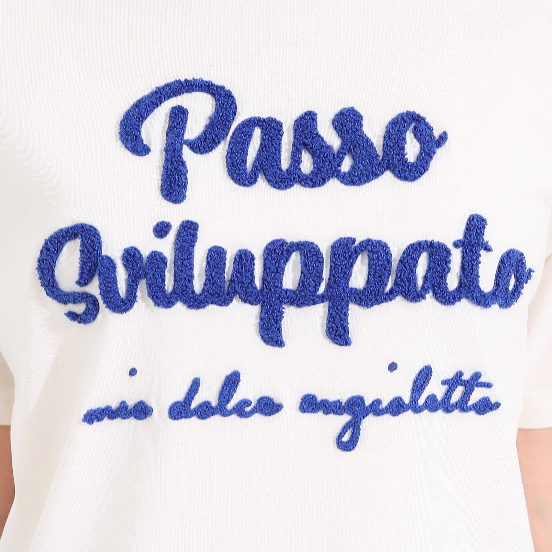SHOO･LA･RUE「【ひんやり/S-LL】サガラ刺繍ロゴTシャツ」|Tシャツ・カットソー|